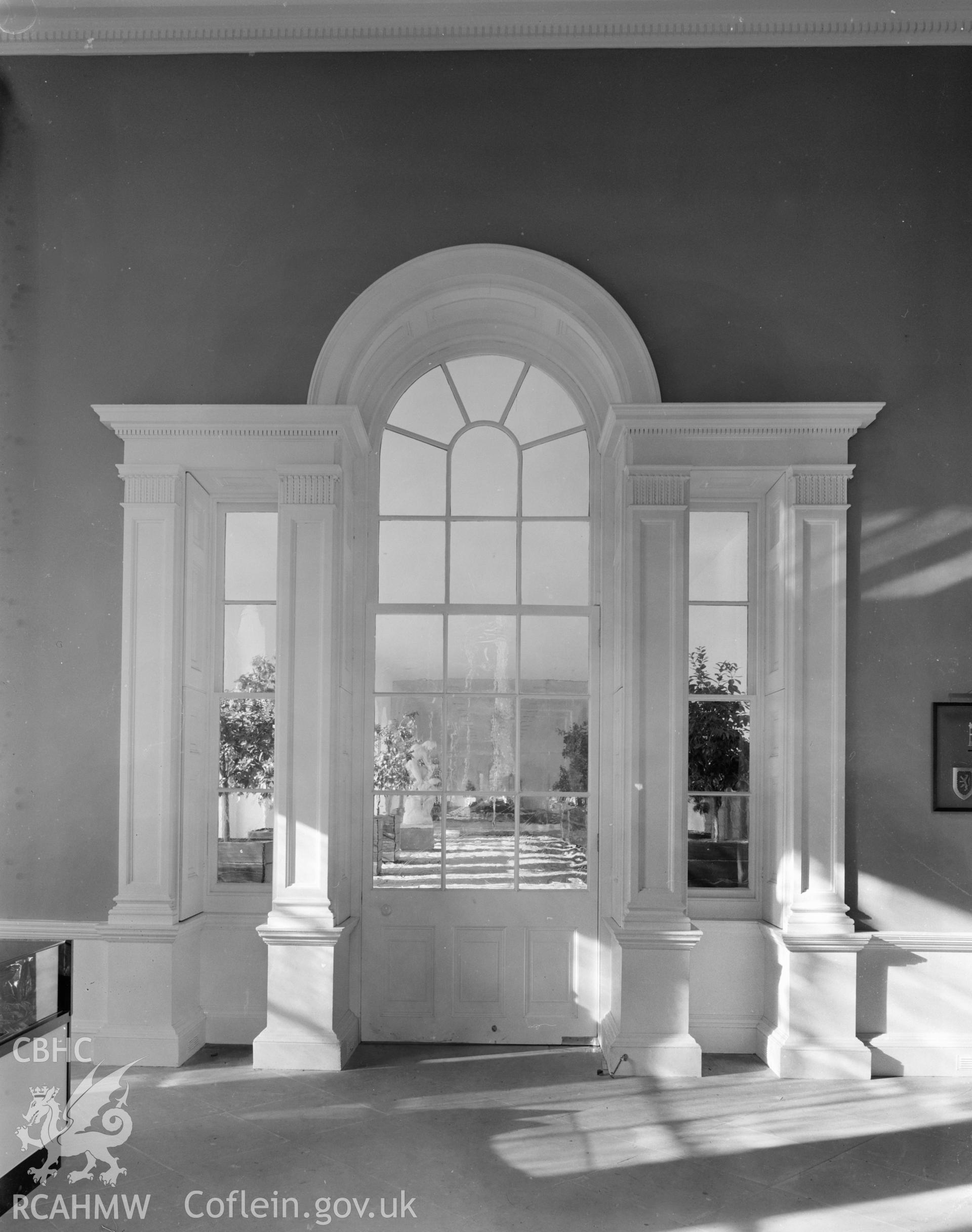 Black and white polyester negative showing interior view of the Temple of Four Seasons.