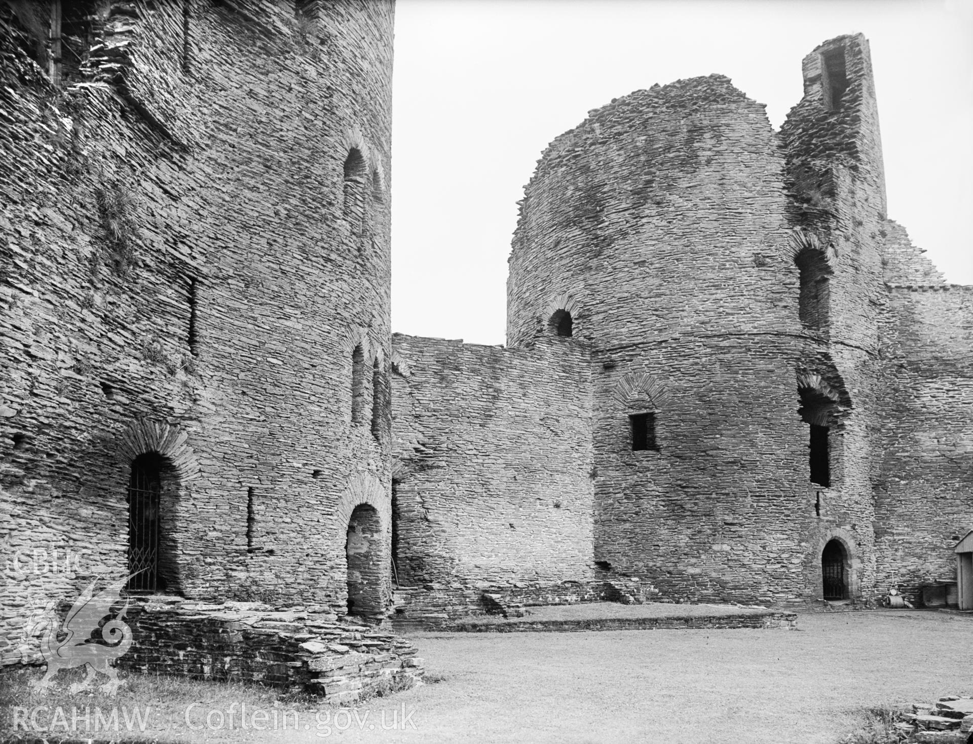 View of the towers from the courtyard looking south-west