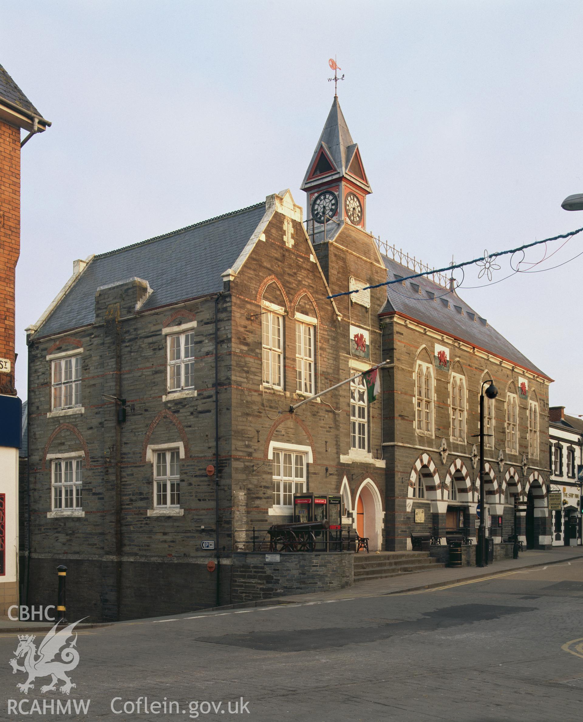 Colour transparency showing the Guildhall at Cardigan, produced by Iain Wright, June 2004