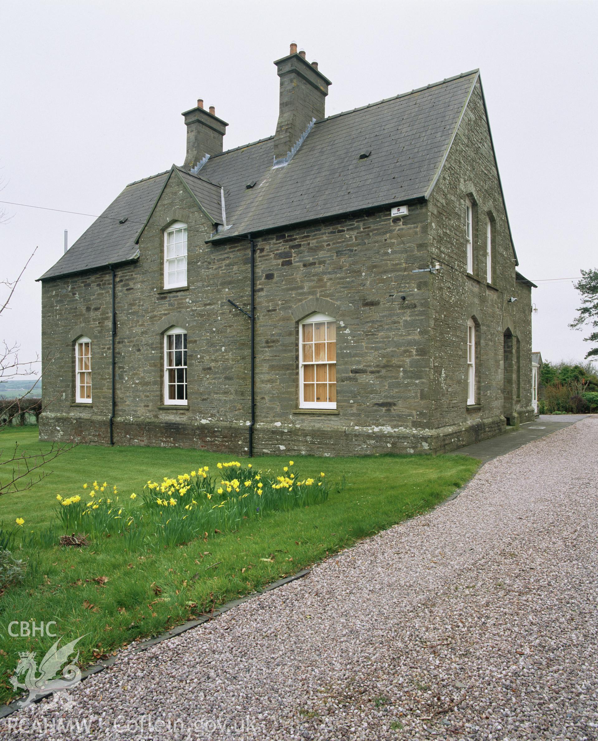Colour transparency showing Dolcoed Vicarage, Tremain, produced by Iain Wright, June 2004.