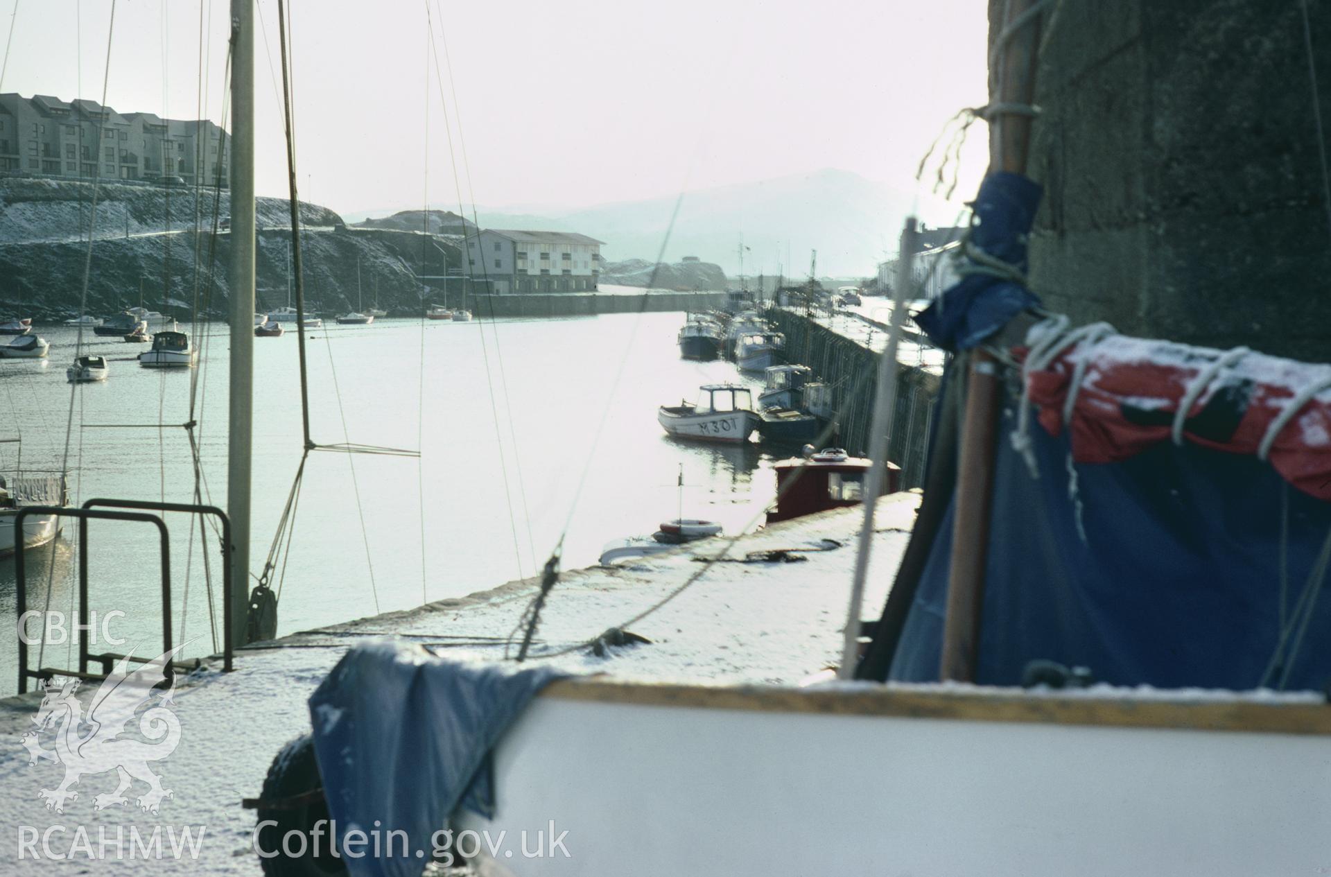 35mm colour slide showing Aberystwyth Harbour, Cardiganshire by Dylan Roberts.