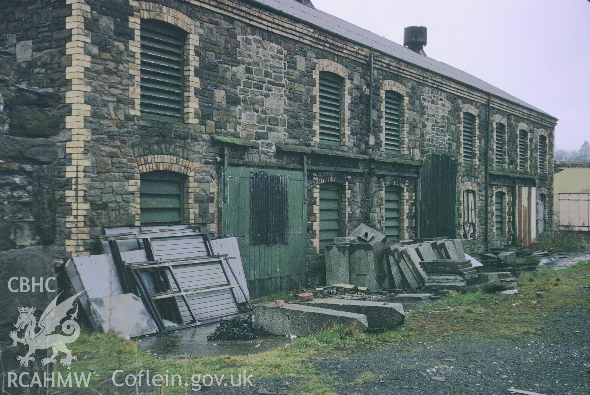 35mm colour slide showing Llanelli Slaughter House, Carmarthenshire, by Dylan Roberts.