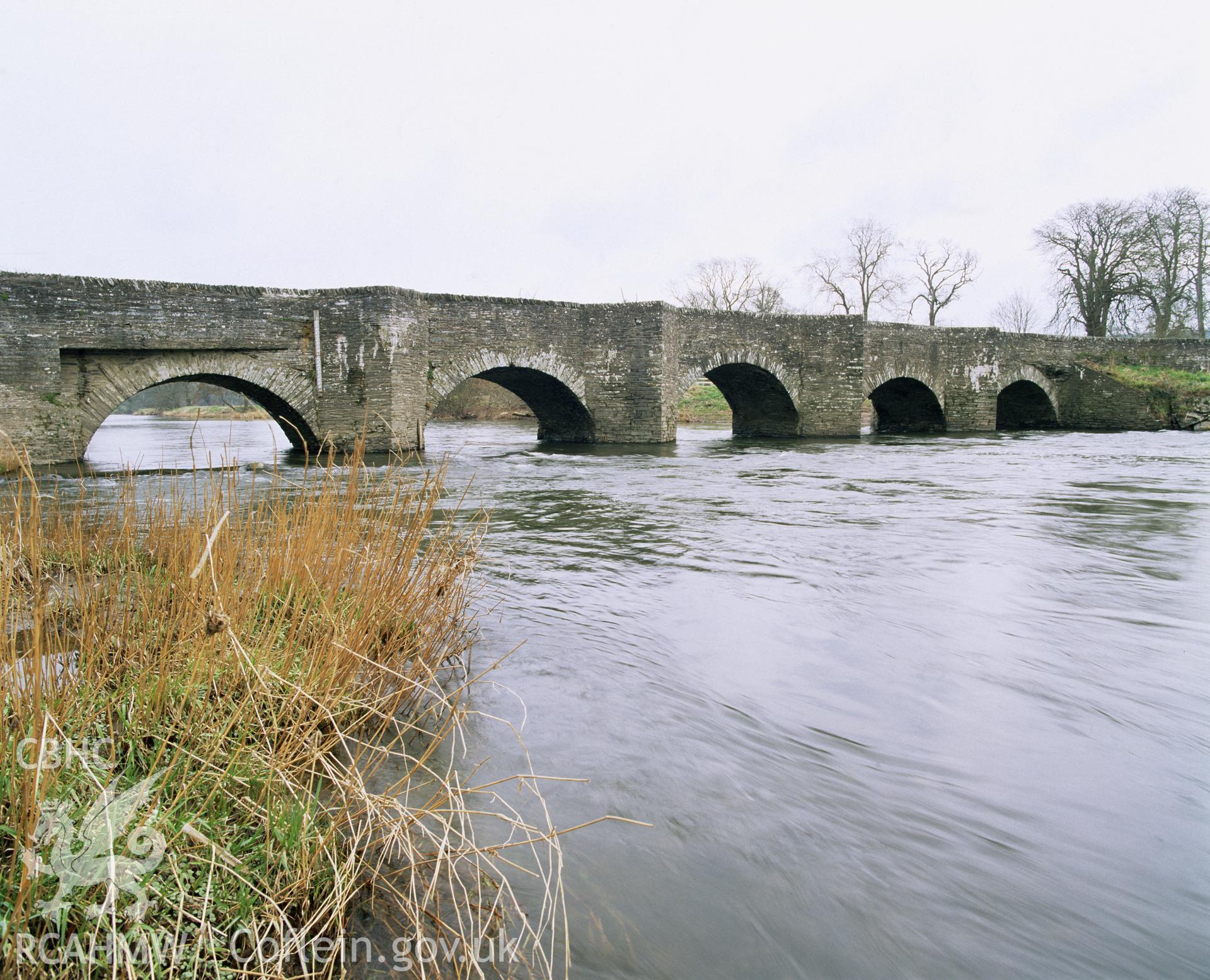 Colour transparency showing Llechryd Bridge, produced by Iain Wright, June 2004