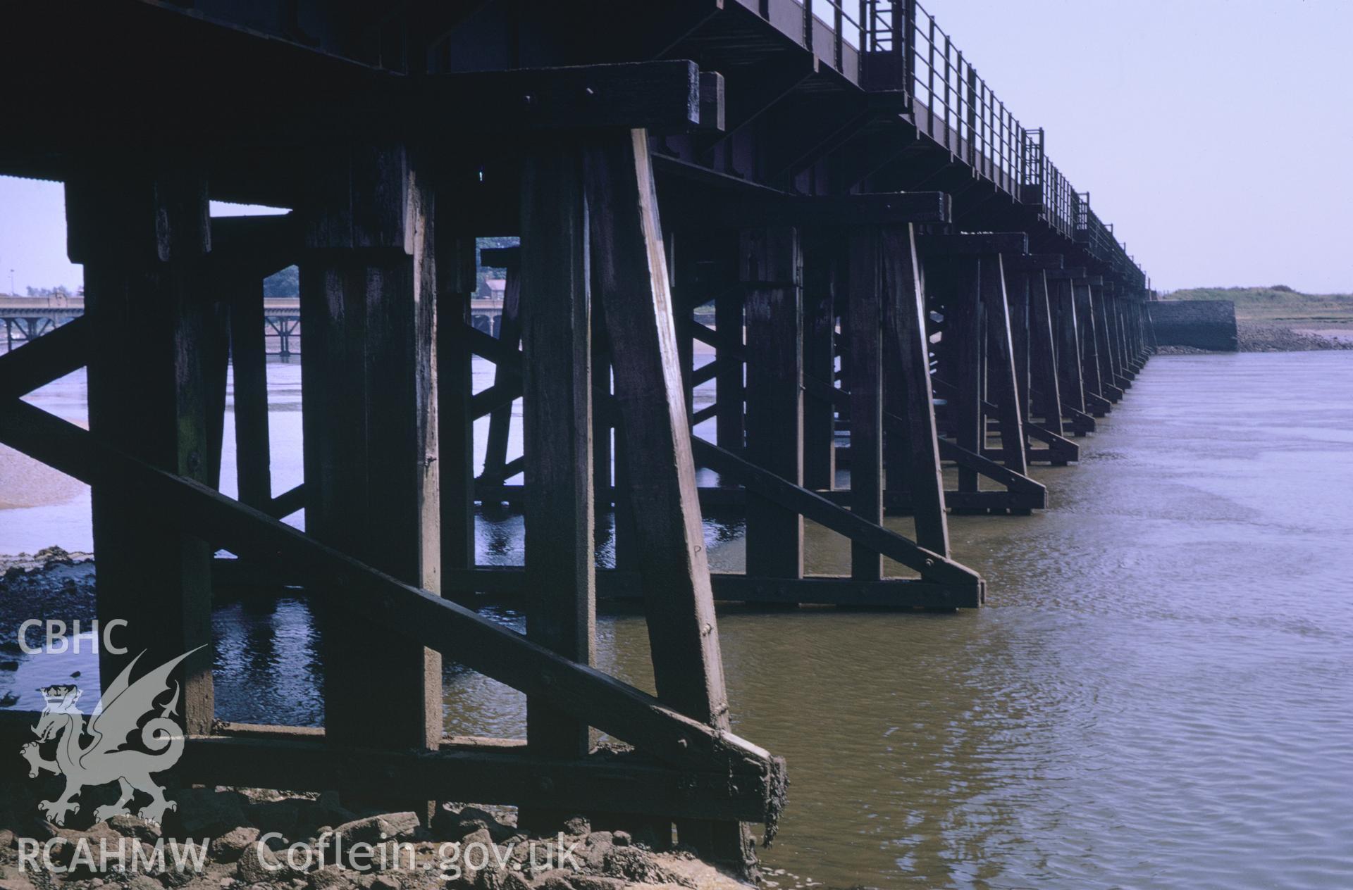 35mm slide of Loughor Railway Bridge, Carmarthenshire and Glamorgan, by Dylan Roberts.