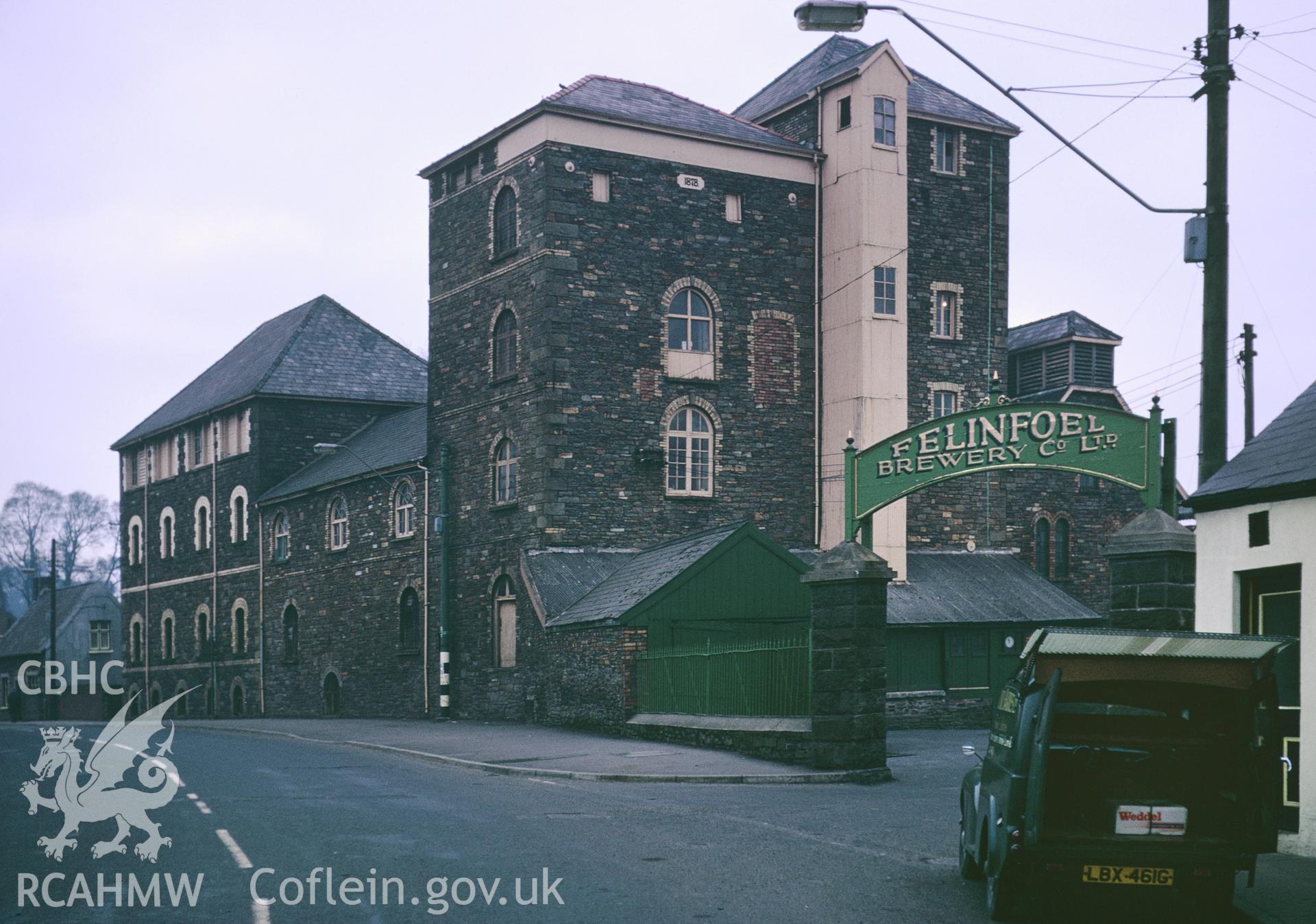35mm colour slide showing Felinfoel Brewery, Llanelli, Carmarthenshire, by Dylan Roberts, undated.