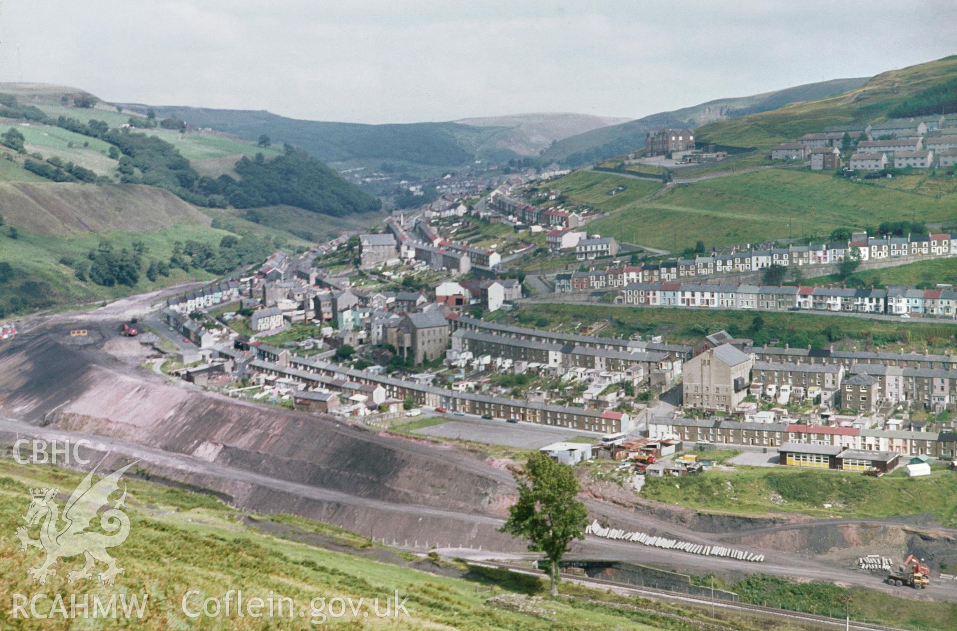 Colour 35mm slide of Tylorstown, Rhondda Fach, by Dylan Roberts, undated.