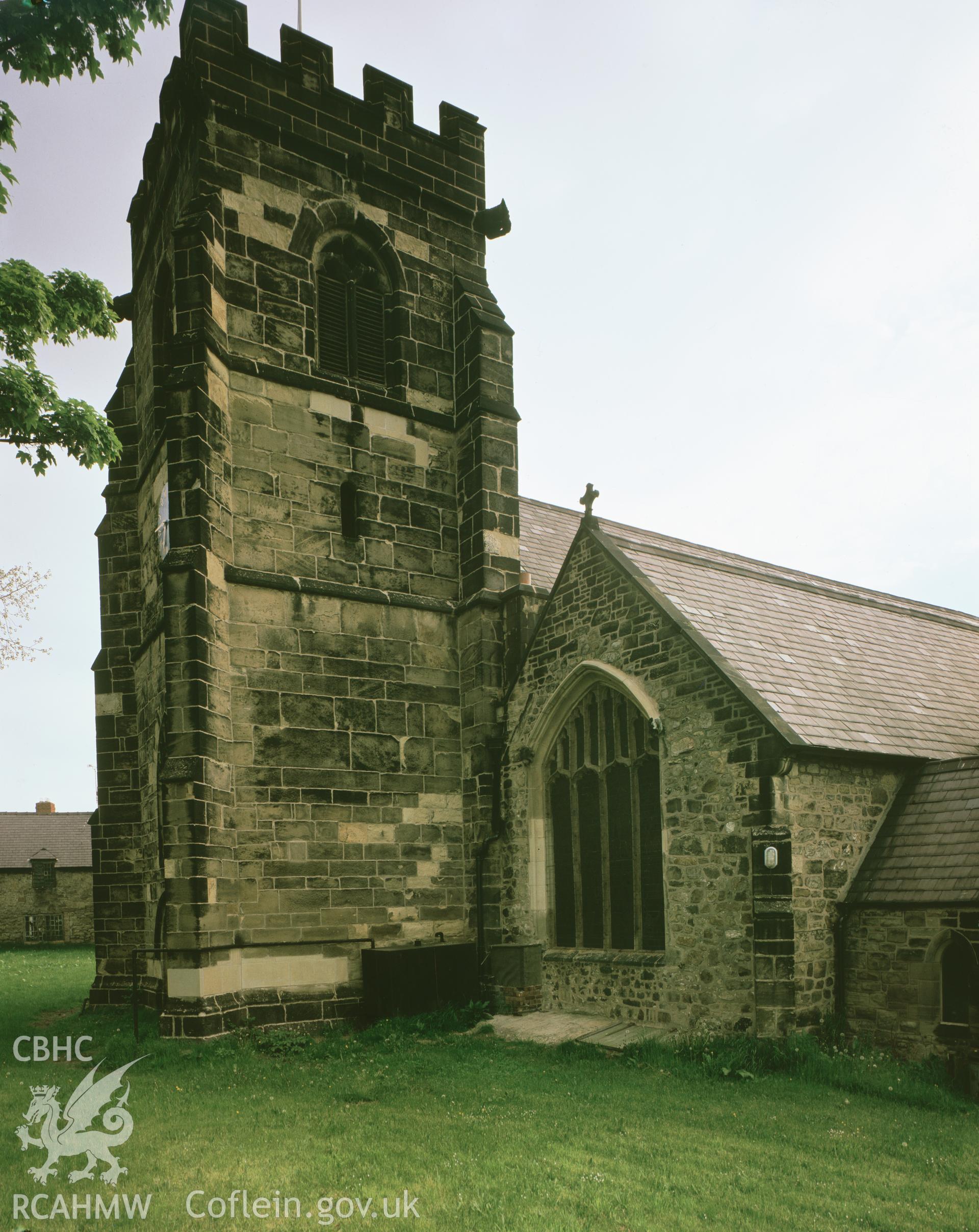 RCAHMW colour transparency showing St Mary's Church, Ruabon taken by Iain Wright, 1979.
