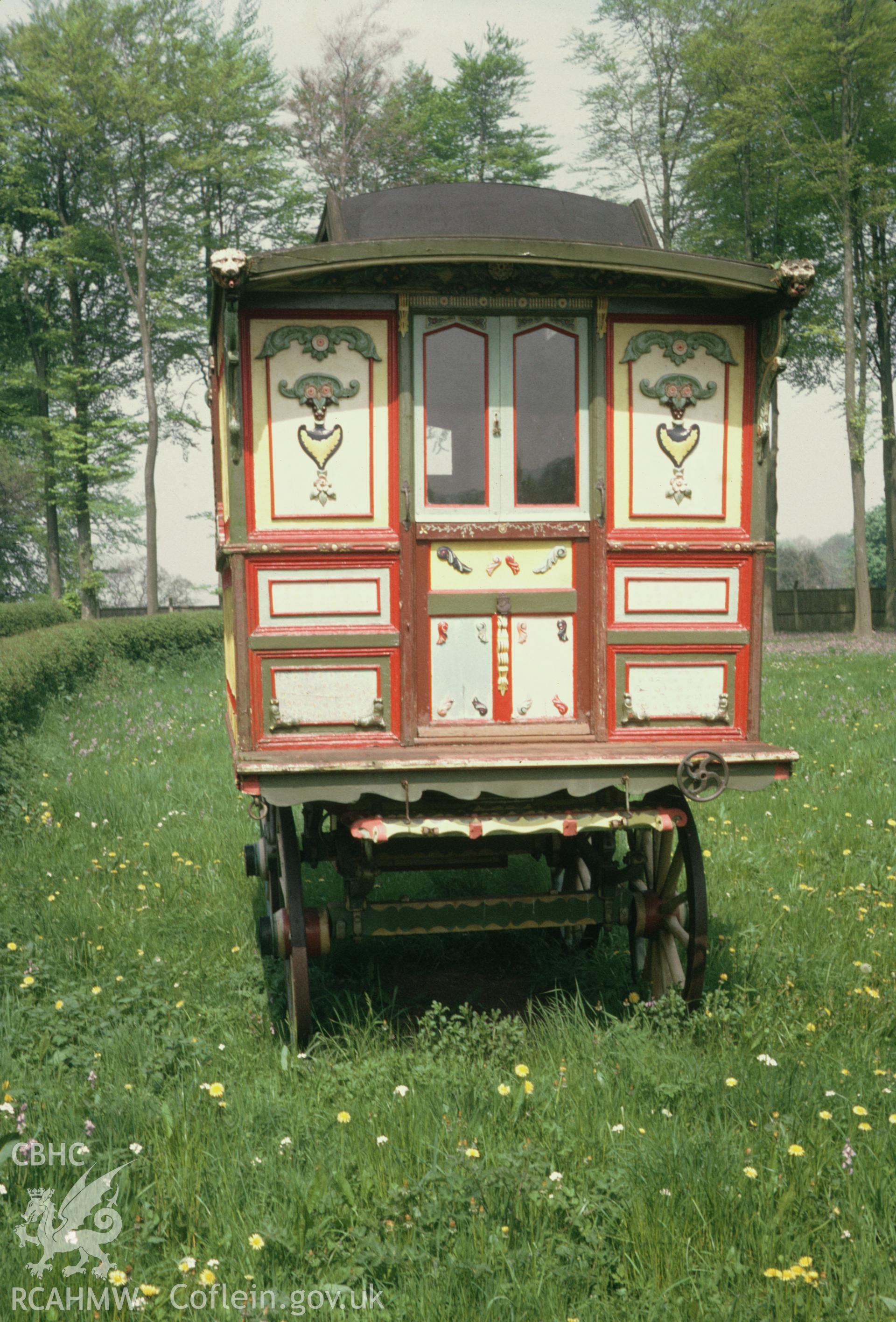 35mm colour slide showing a caravan exhibit at St Fagans Museum, Glamorgn by Dylan Roberts.