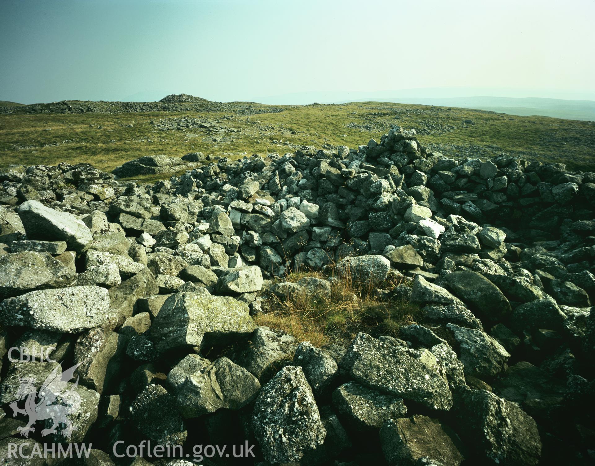 RCAHMW colour transparency showing Carn y Bugail, taken by RCAHMW 1981