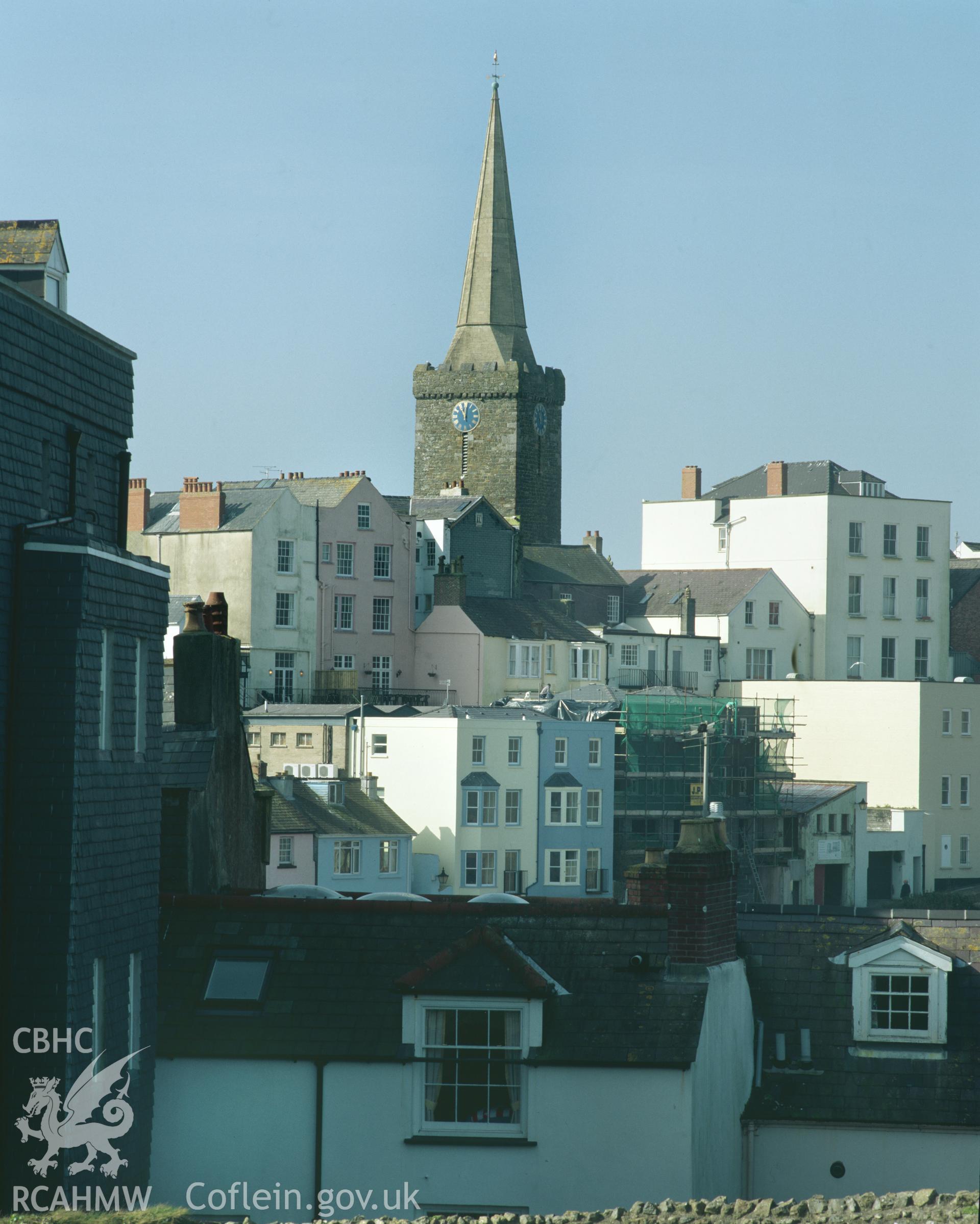 RCAHMW colour transparency showing St Marys Church, Tenby, taken by Iain Wright, 2003.
