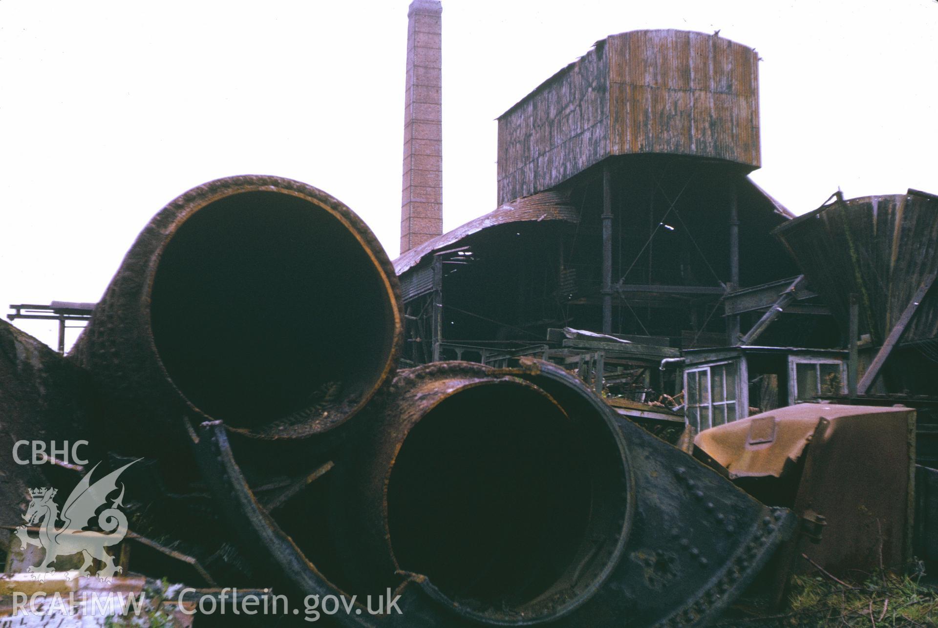 35mm colour slide showing the South Engine at Kidwelly Tin-Plate Works, Carmarthenshire, by Dylan Roberts.