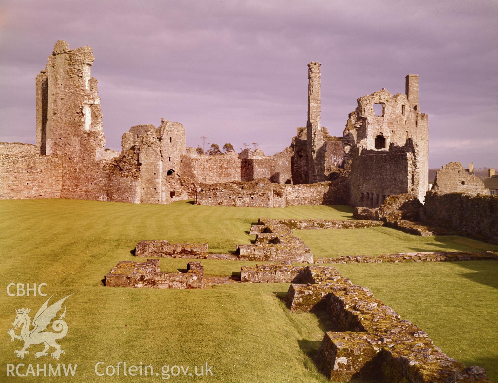RCAHMW colour transparency showing Coity Castle, taken by RCAHMW, undated.