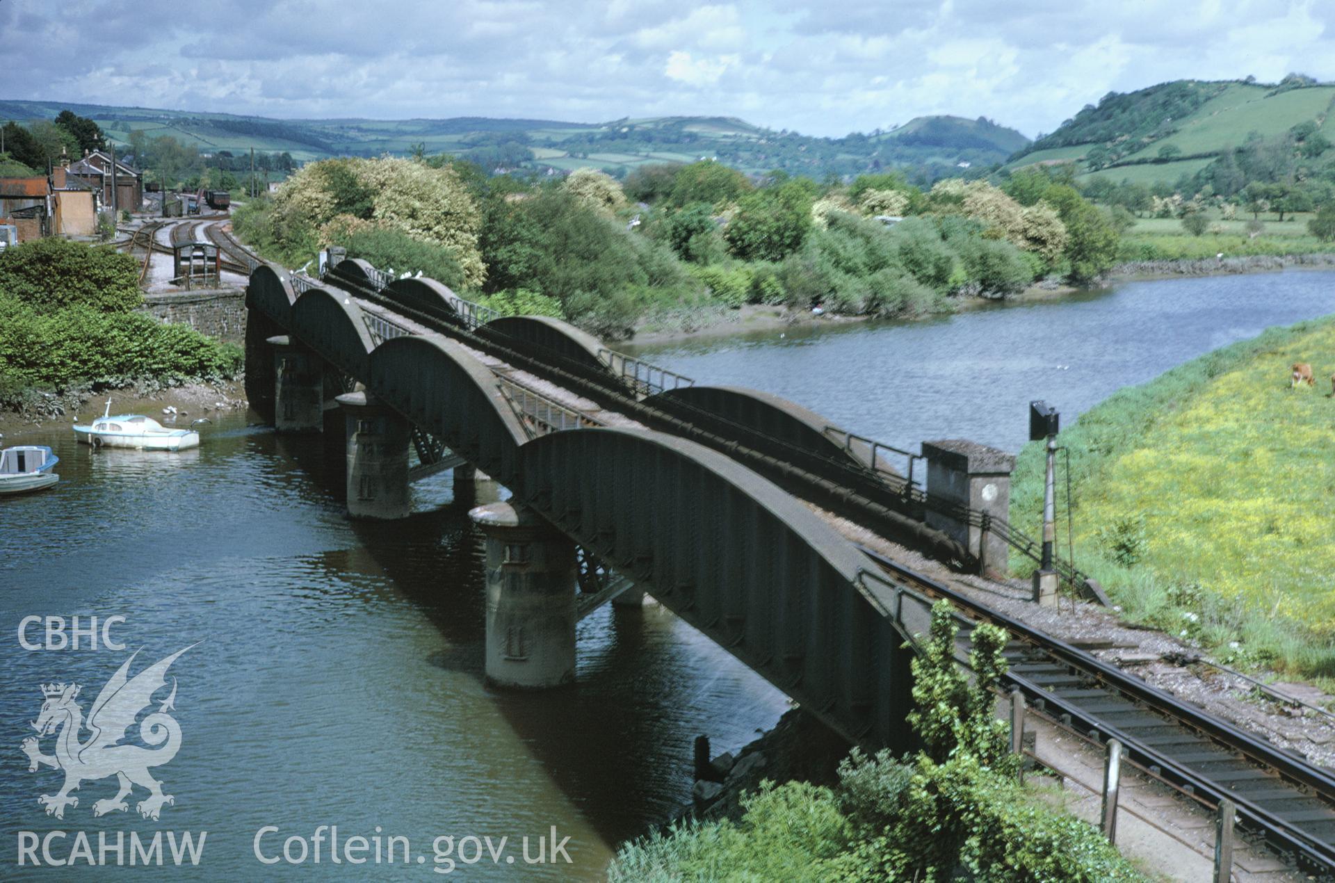 Colour 35mm slide of Carmarthen Railway Bridge, Carmarthenshire by Dylan Roberts.
