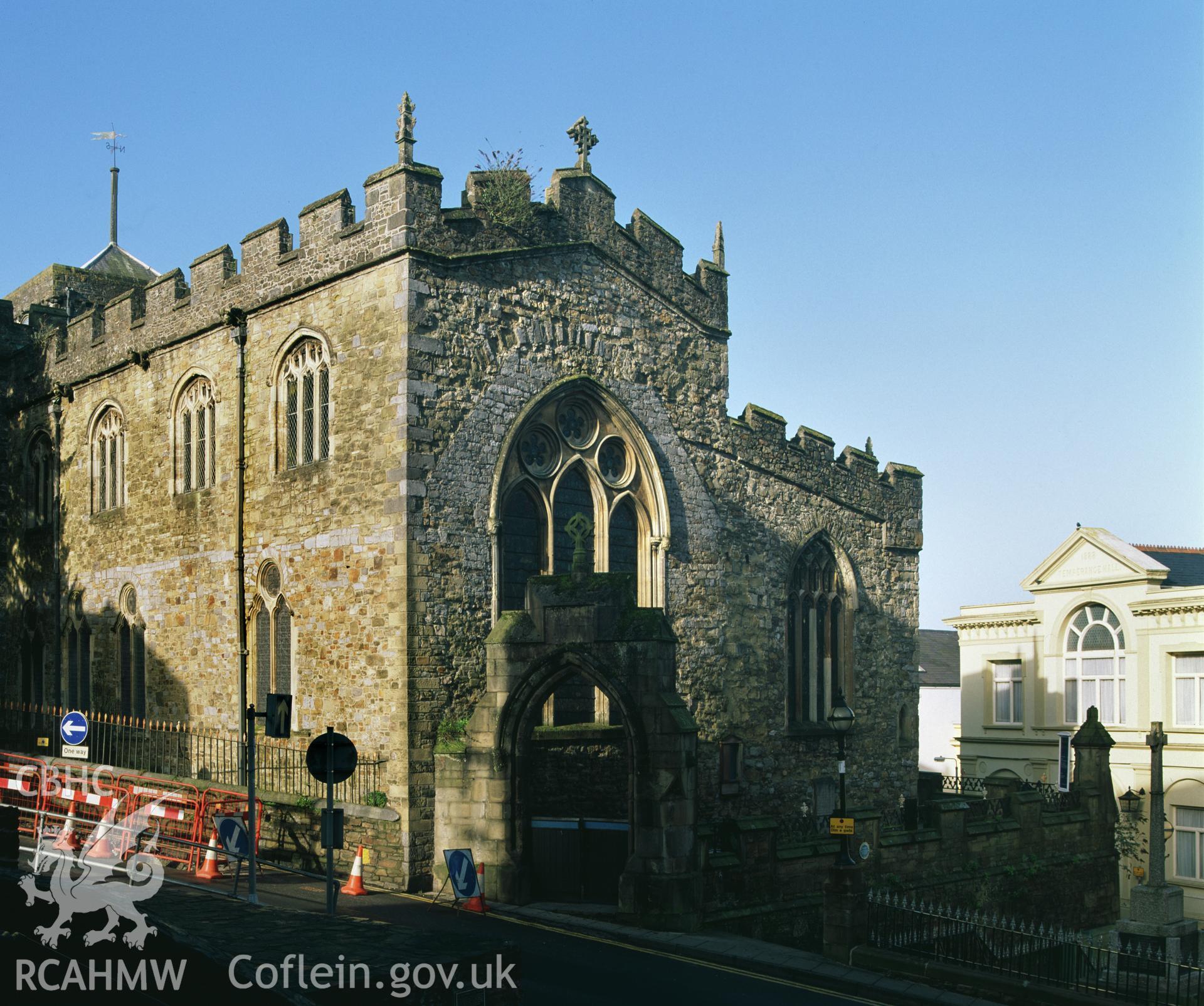 RCAHMW colour transparency showing exterior view of St Marys Church, Haverfordwest, taken by Iain Wright, 2003.