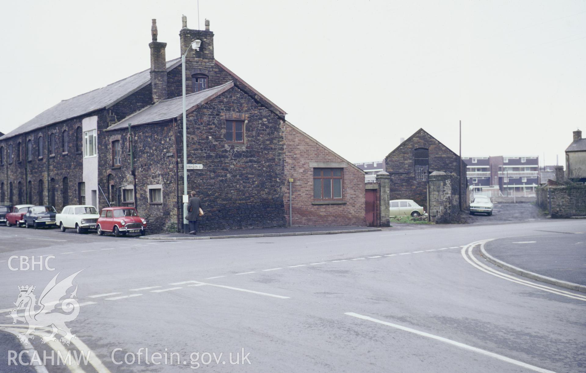 35mm colour slide showing Llanmore Works, Llanelli, Carmarthenshire, by Dylan Roberts.