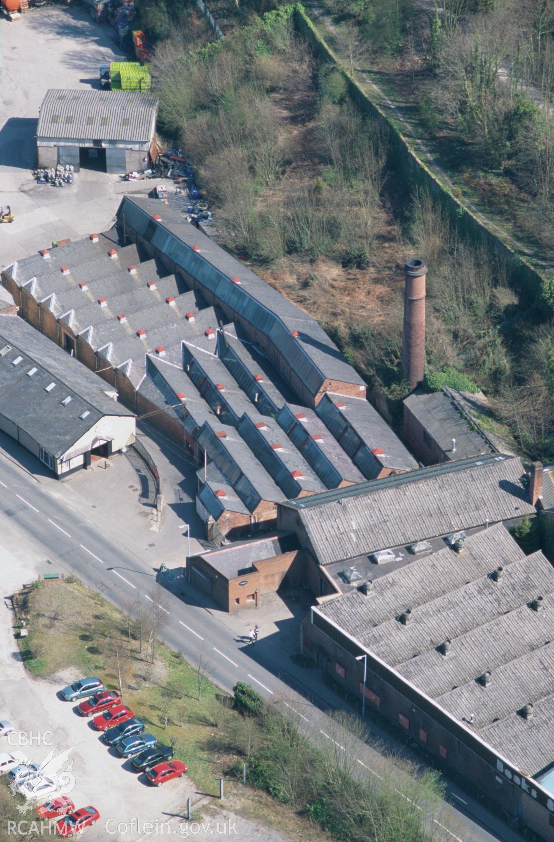 RCAHMW colour slide oblique aerial photograph of Greenfield Valley Mills taken by T.G.Driver 2003