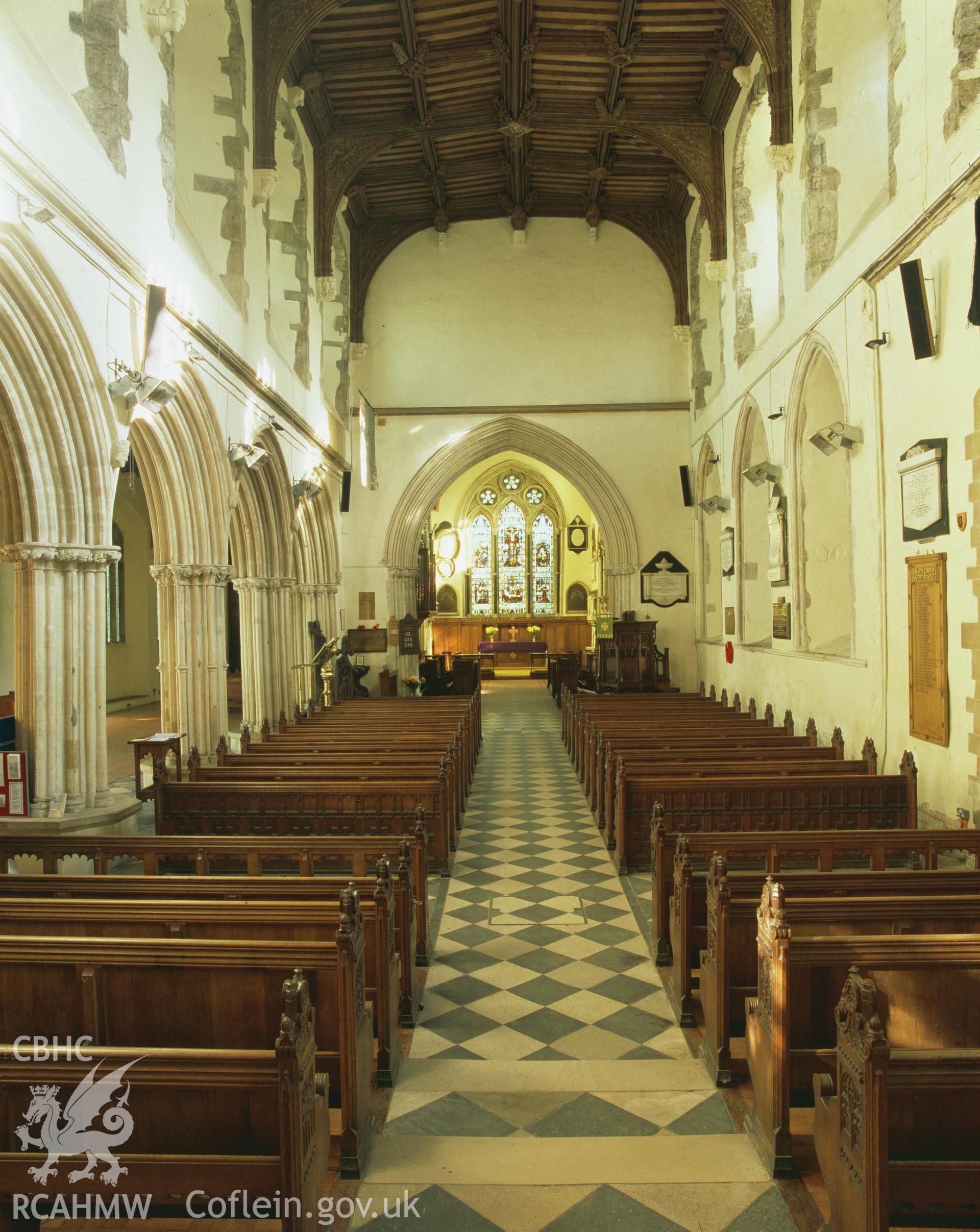 RCAHMW colour transparency showing interior view of St Marys Church, Haverfordwest, taken by Iain Wright, 2003.