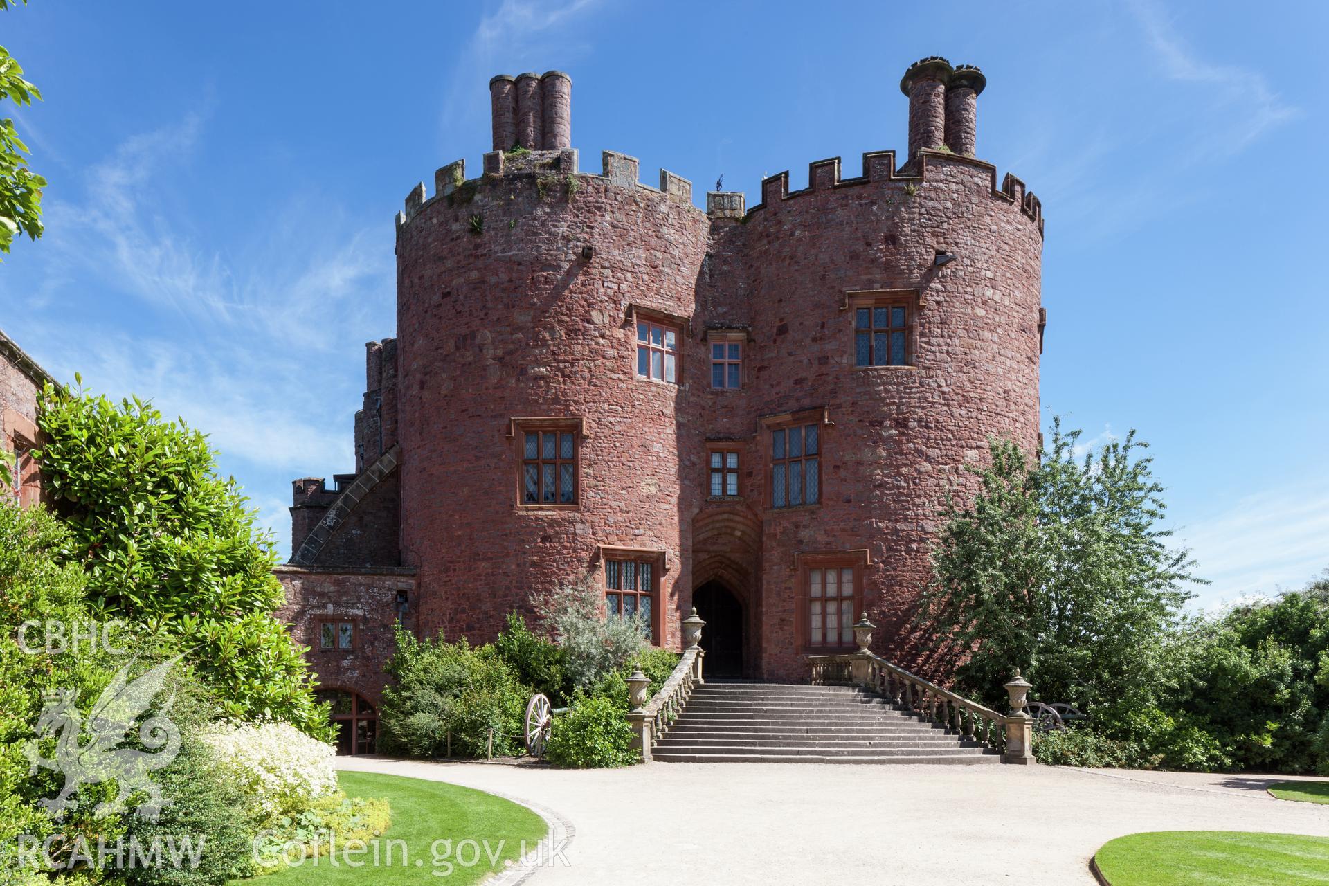Exterior view of the entrance to Powis Castle. Photographed by Iain N. Wright on 9th August 2012.