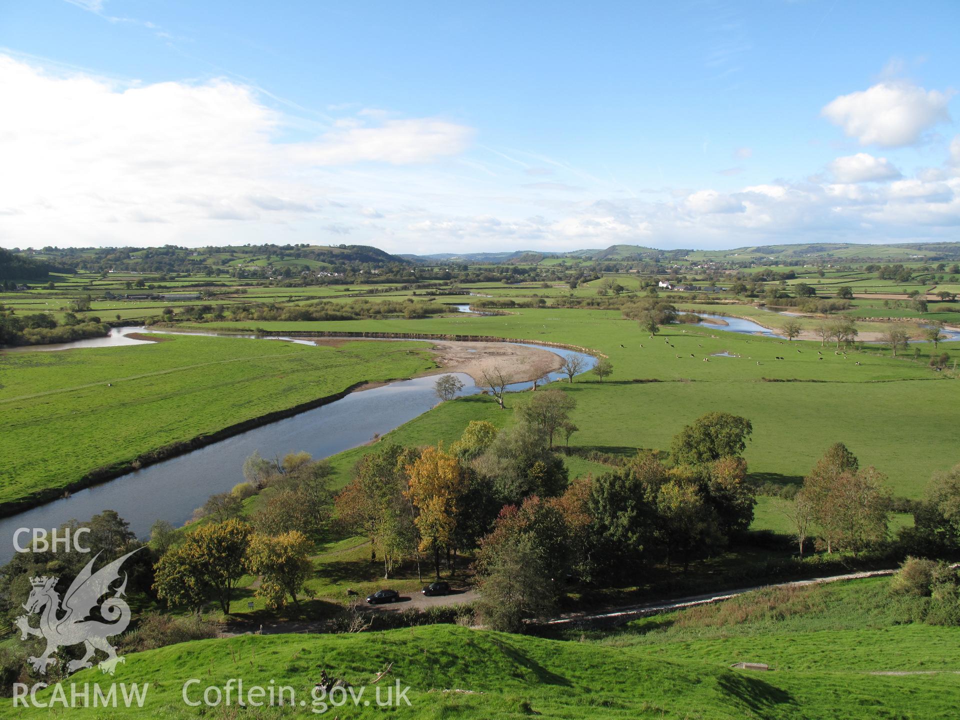 Towy Valley from Dryslwyn Castle, looking west, taken by Brian Malaws on 20 October 2010.