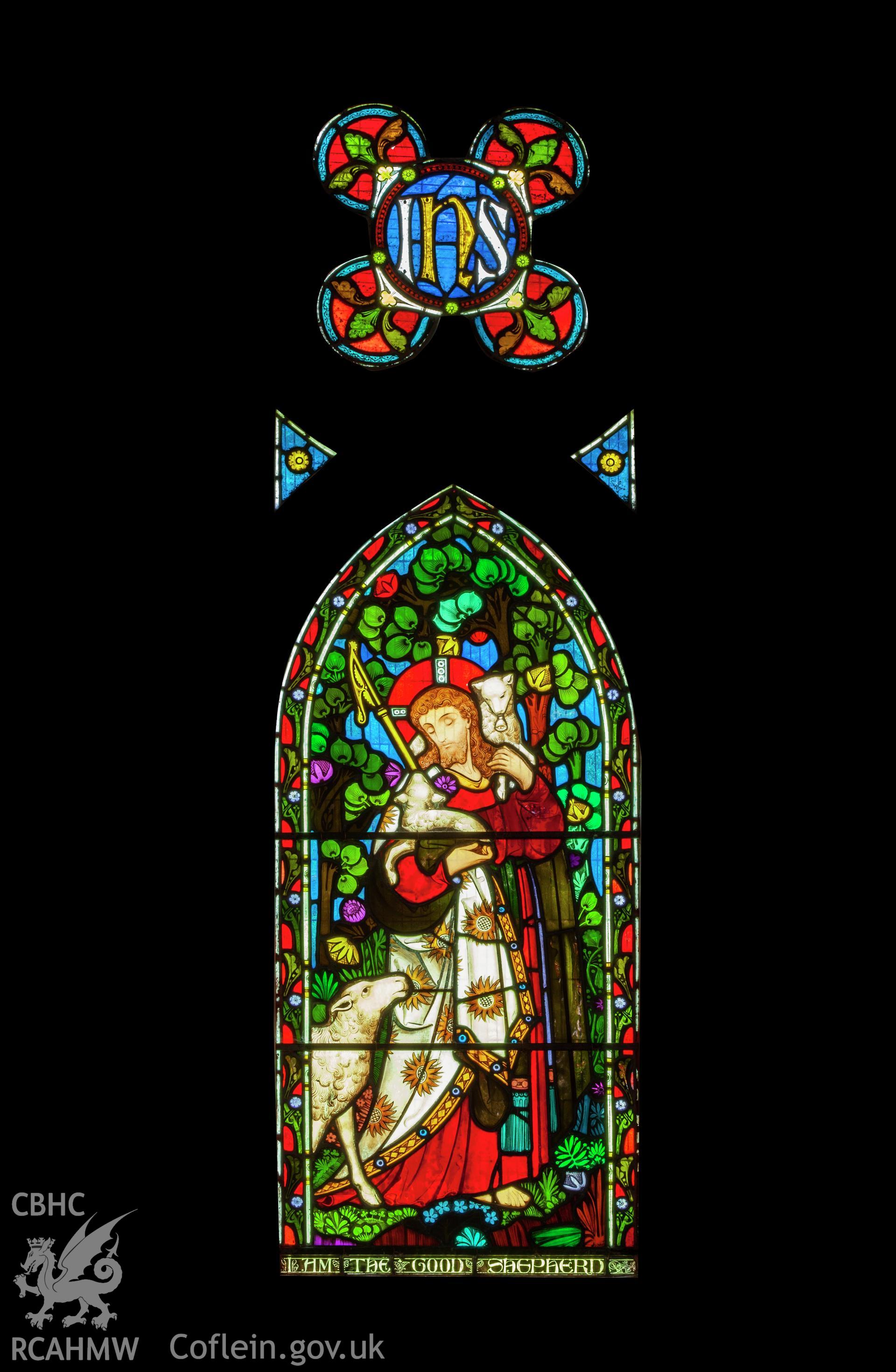 Left hand stained glass window.