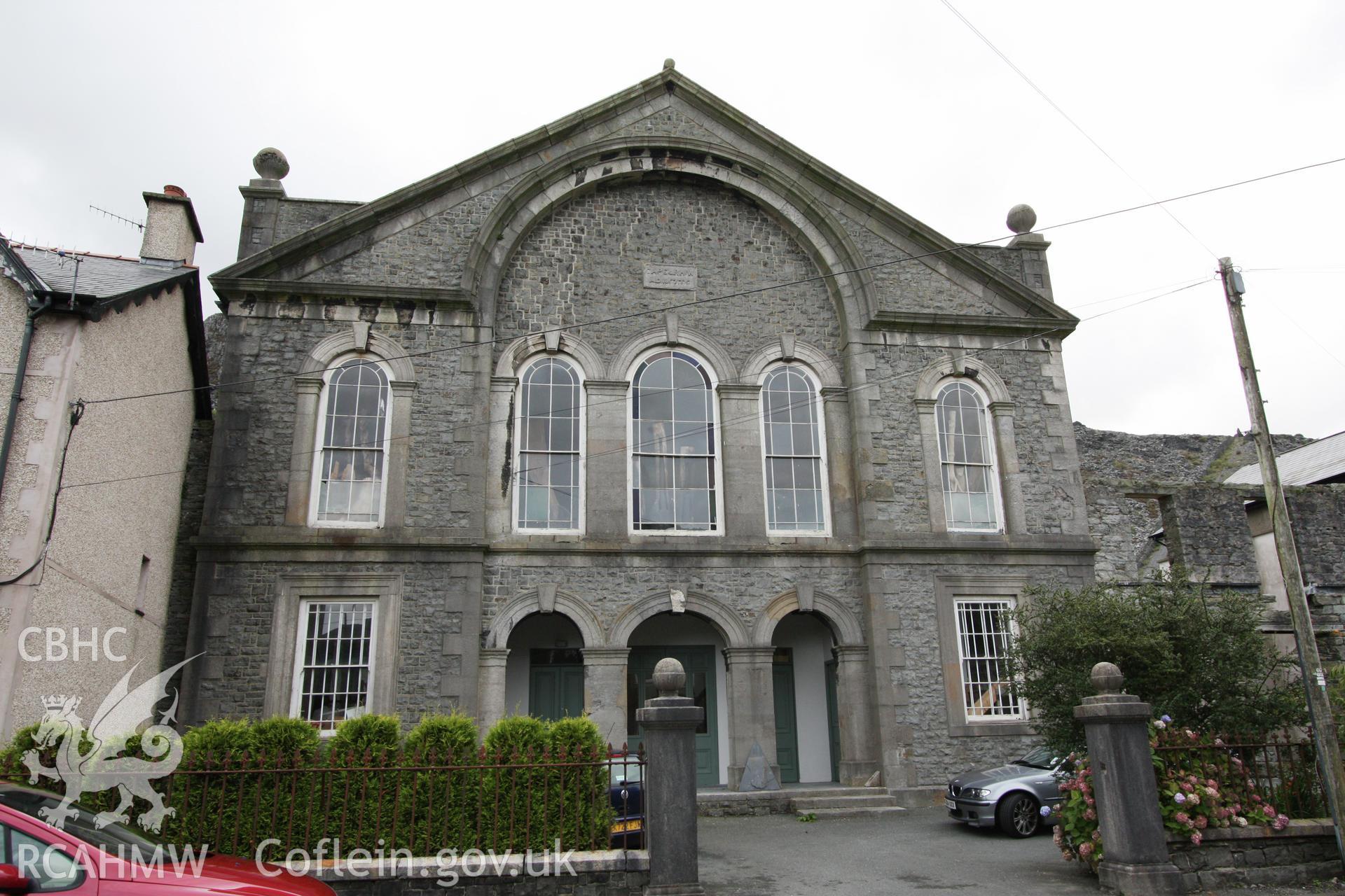 Rhiw Calvinistic Methodist chapel, the main facade viewed from the south-east