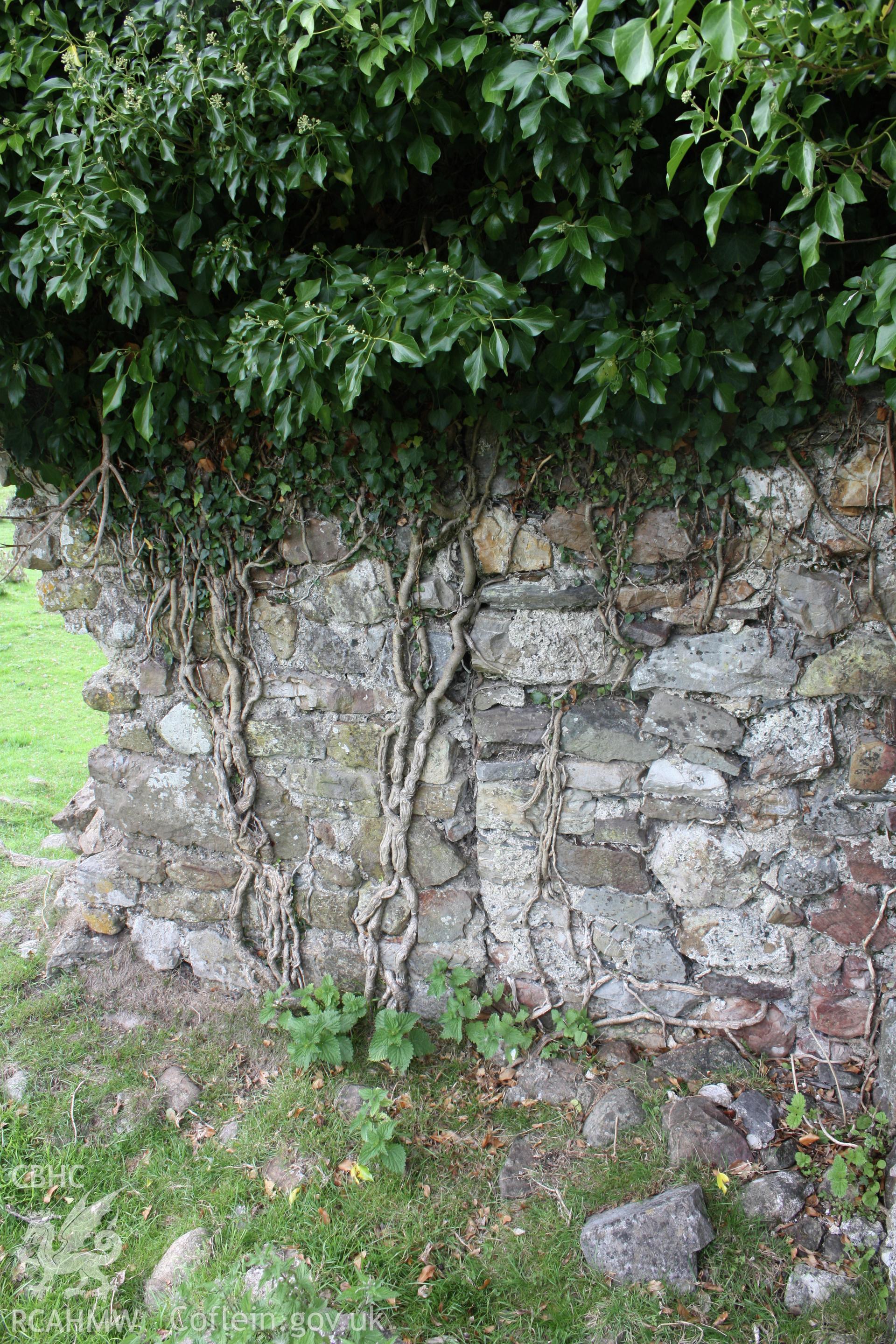Joint in garden wall to north of the site, demonstrating blocking to the left.