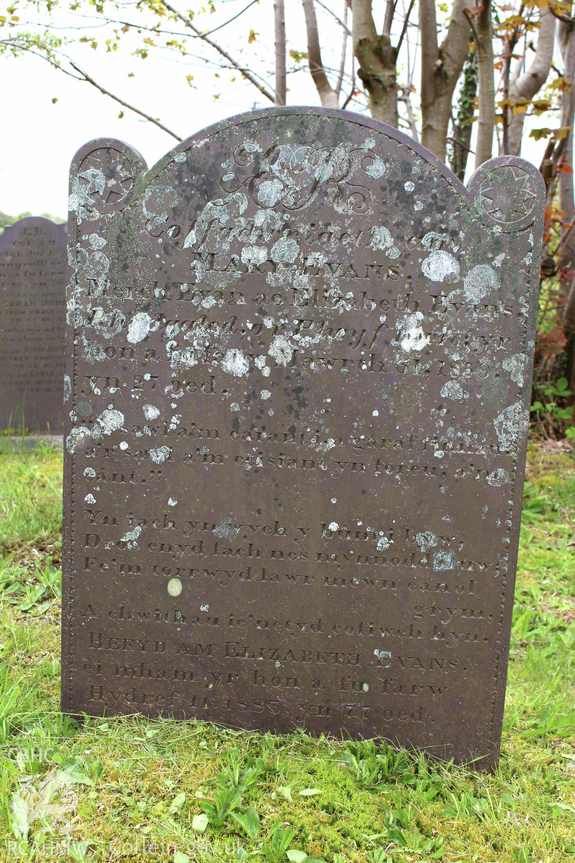 Gravestone of Mary Evans