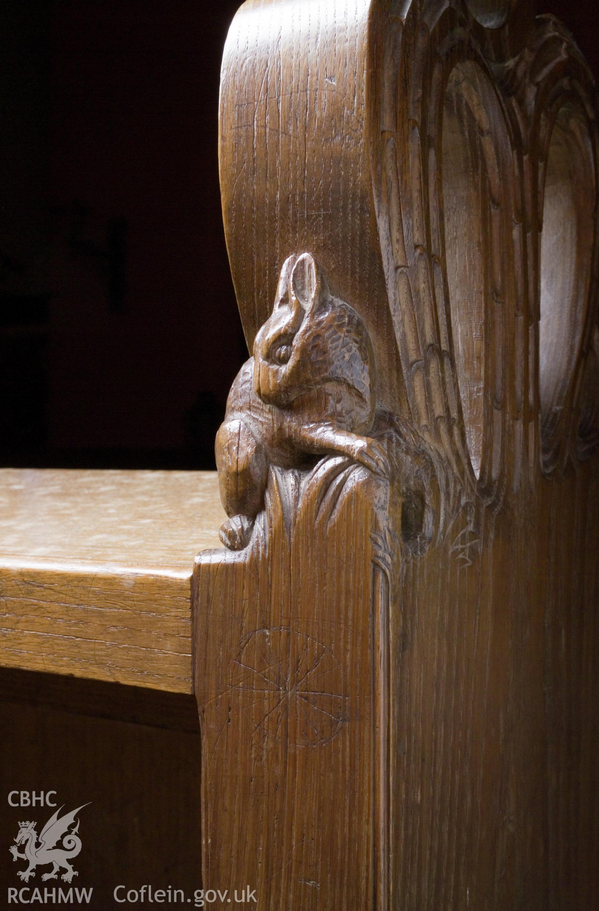 Detail of carving on bench
