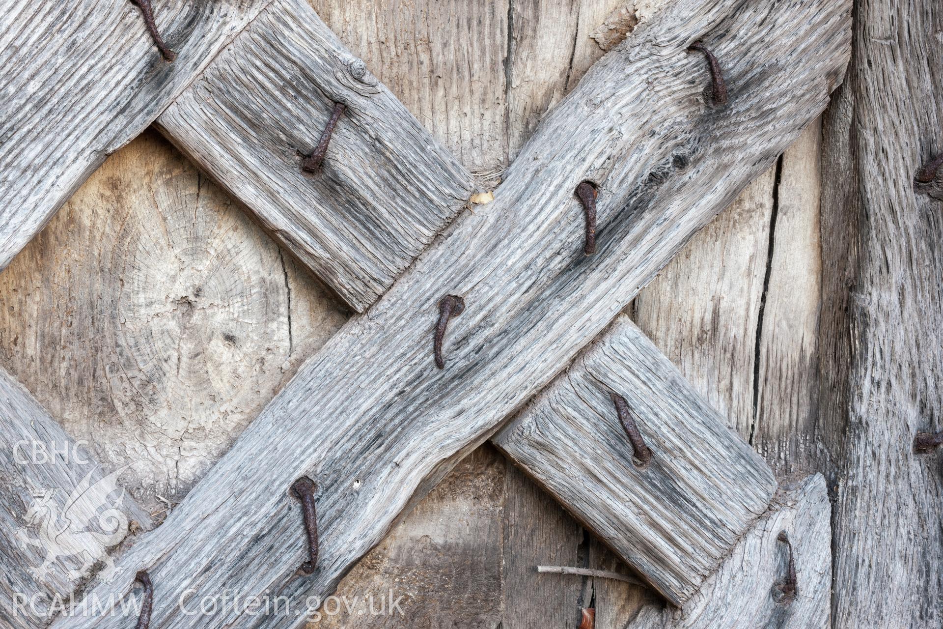 Gate detail showing construction and clenched nails (Circa C13th)