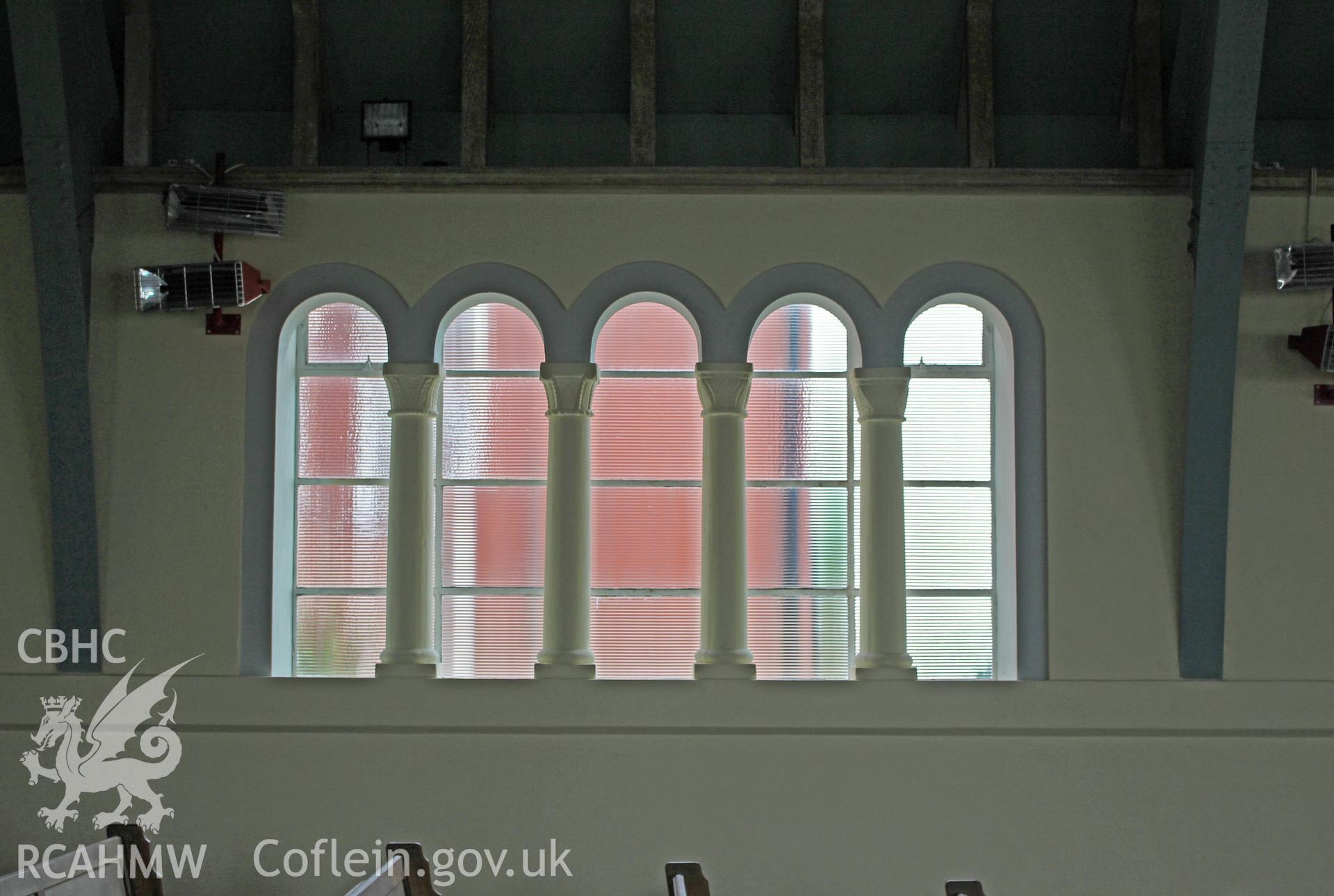 Interior of Baptist Chapel, Ruthin, detail of window arcading