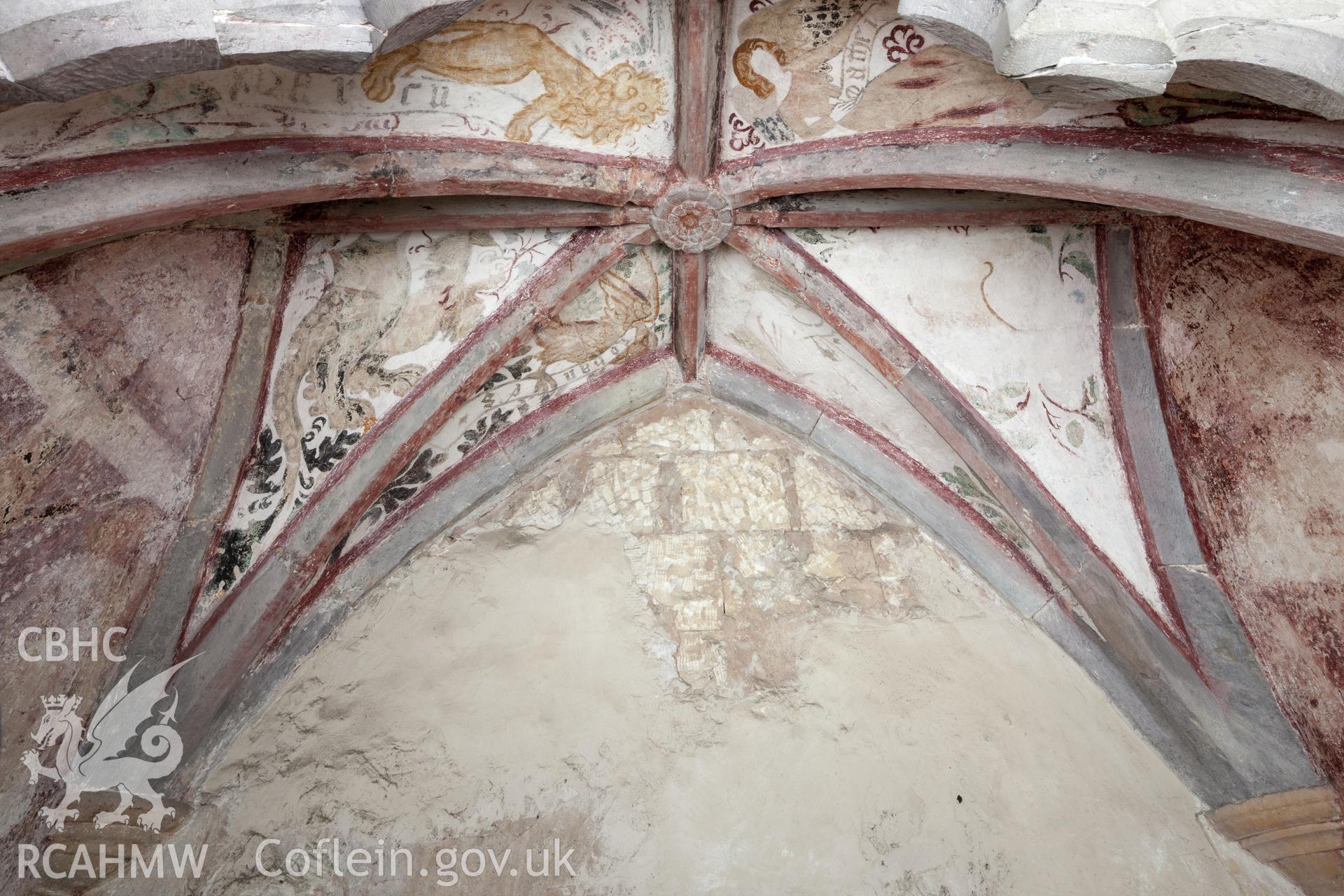 Decorated vaulting over tomb