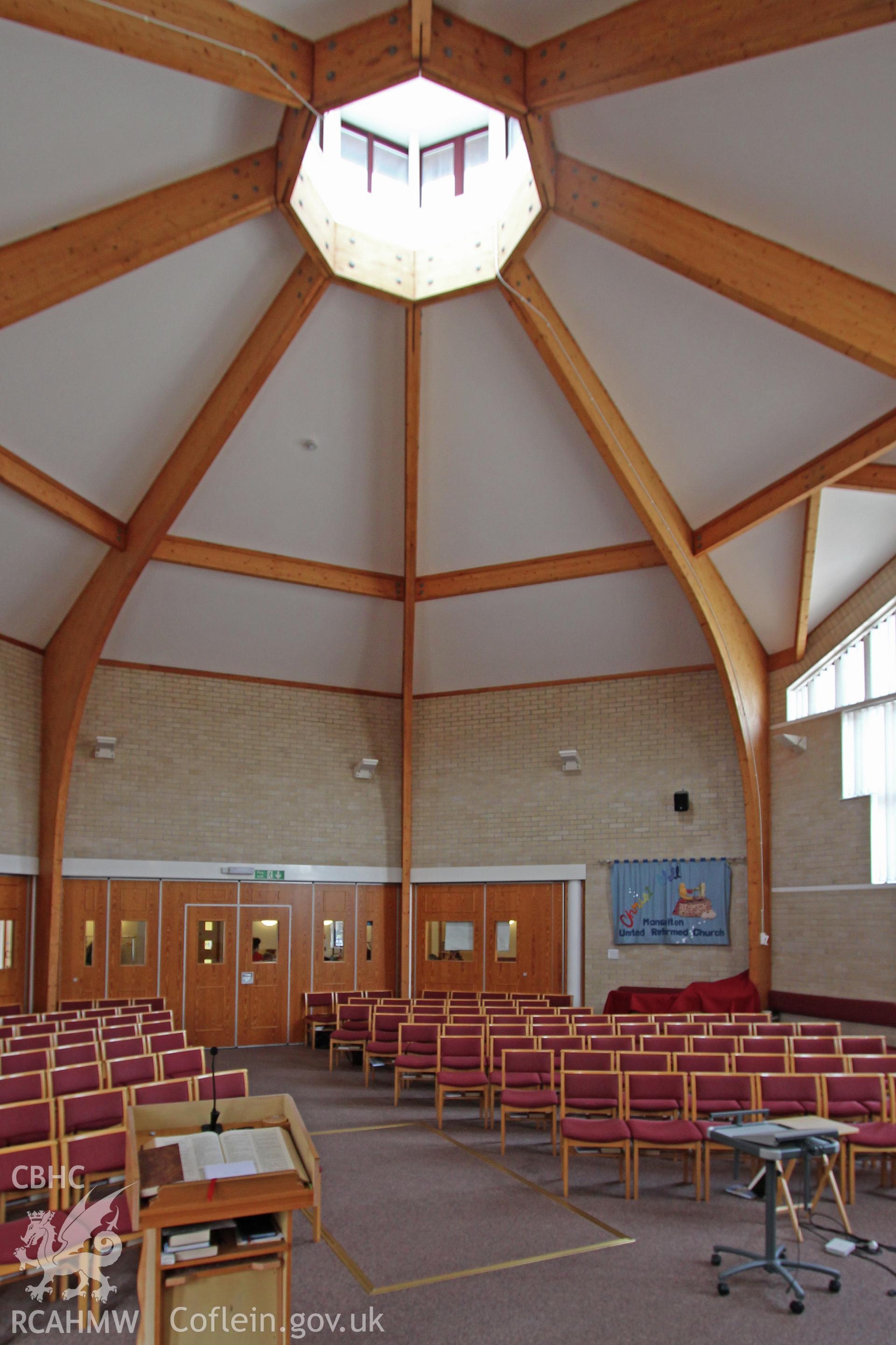 Manselton URC Chapel, Swansea, interior looking north