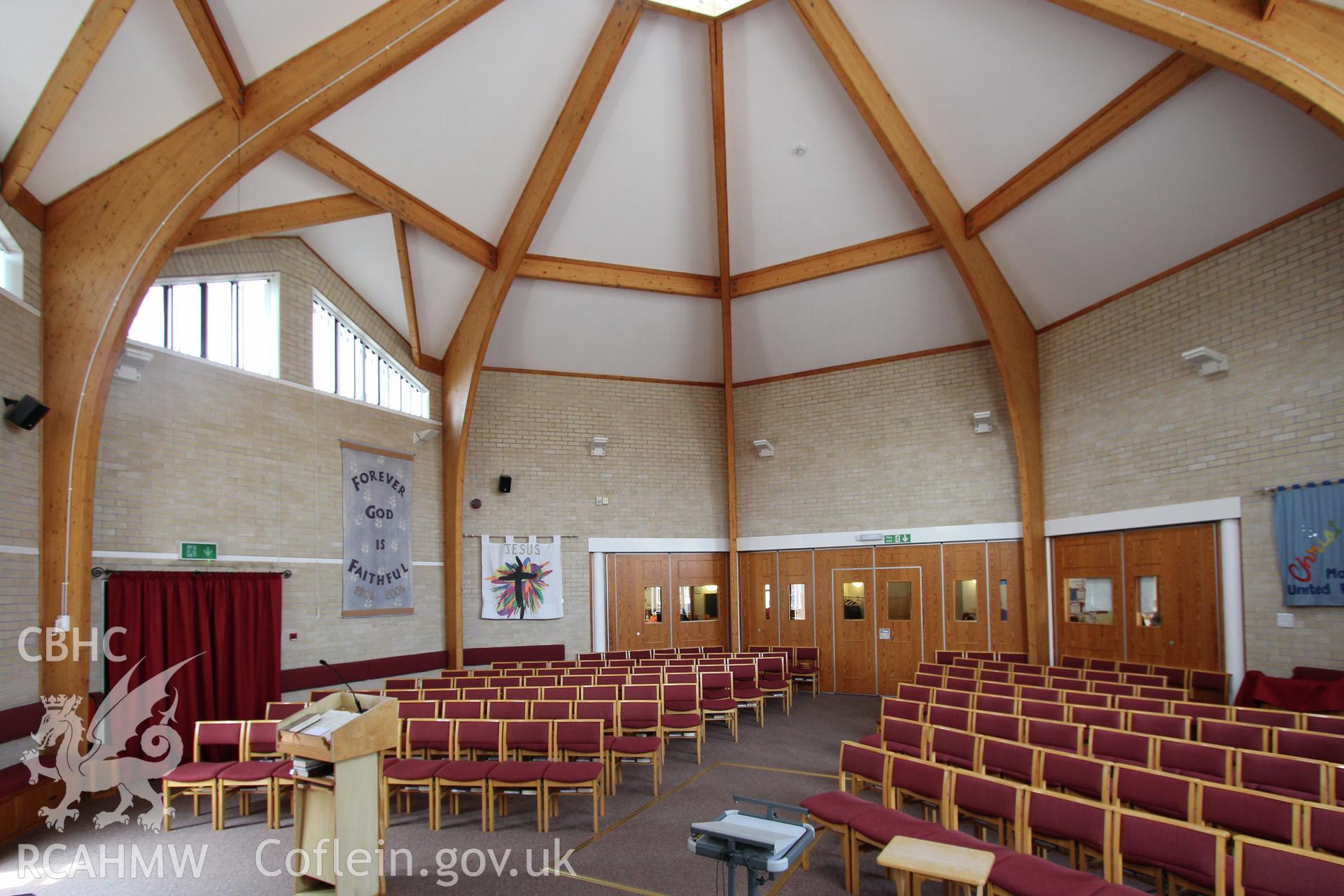 Manselton URC Chapel, Swansea, interior looking west