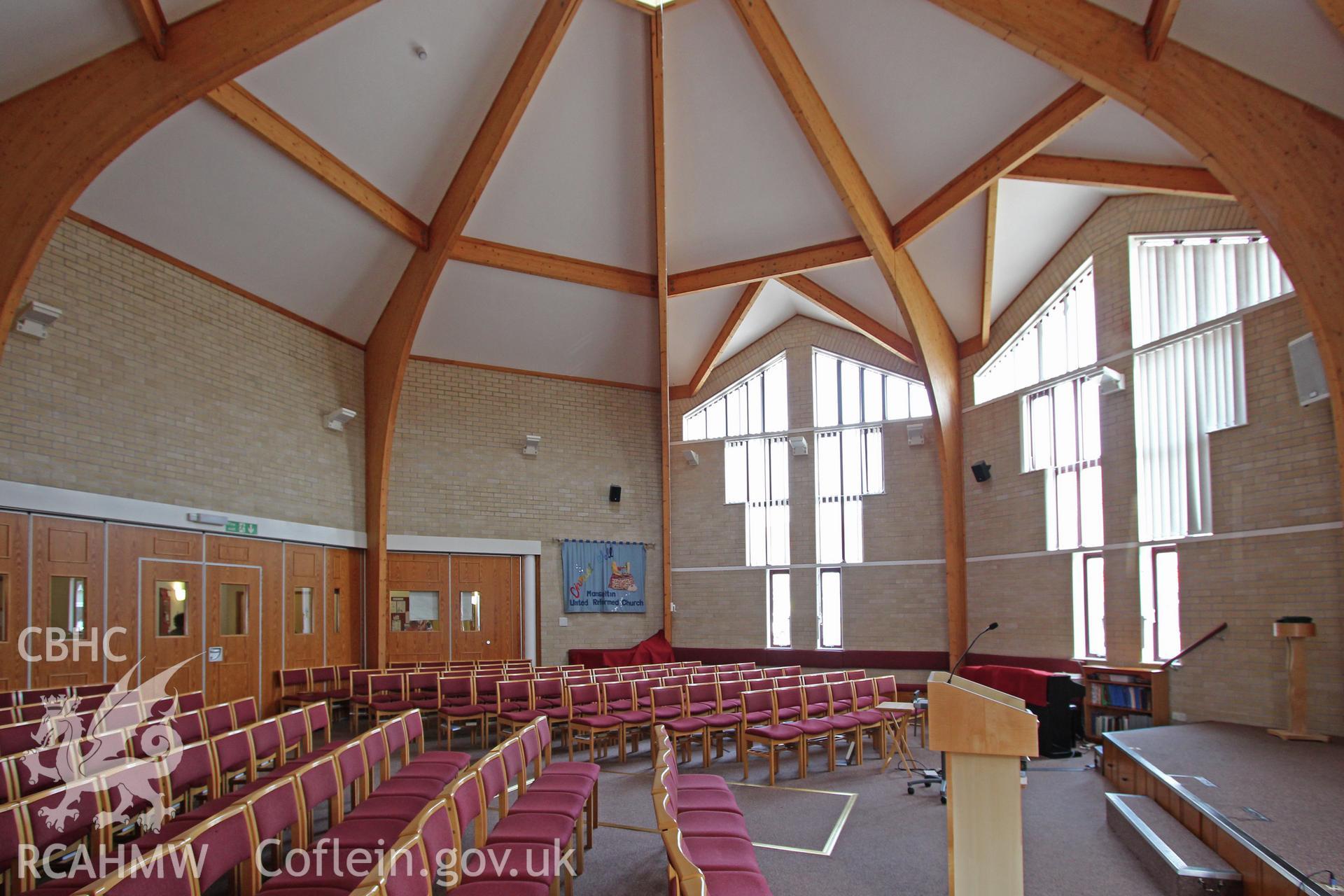 Manselton URC Chapel, Swansea, interior looking north-east