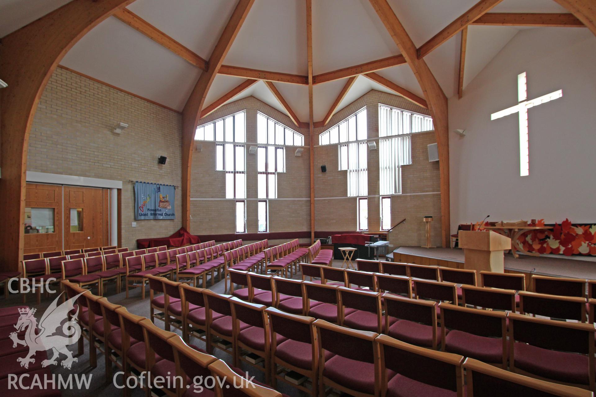 Manselton URC Chapel, Swansea, interior looking east