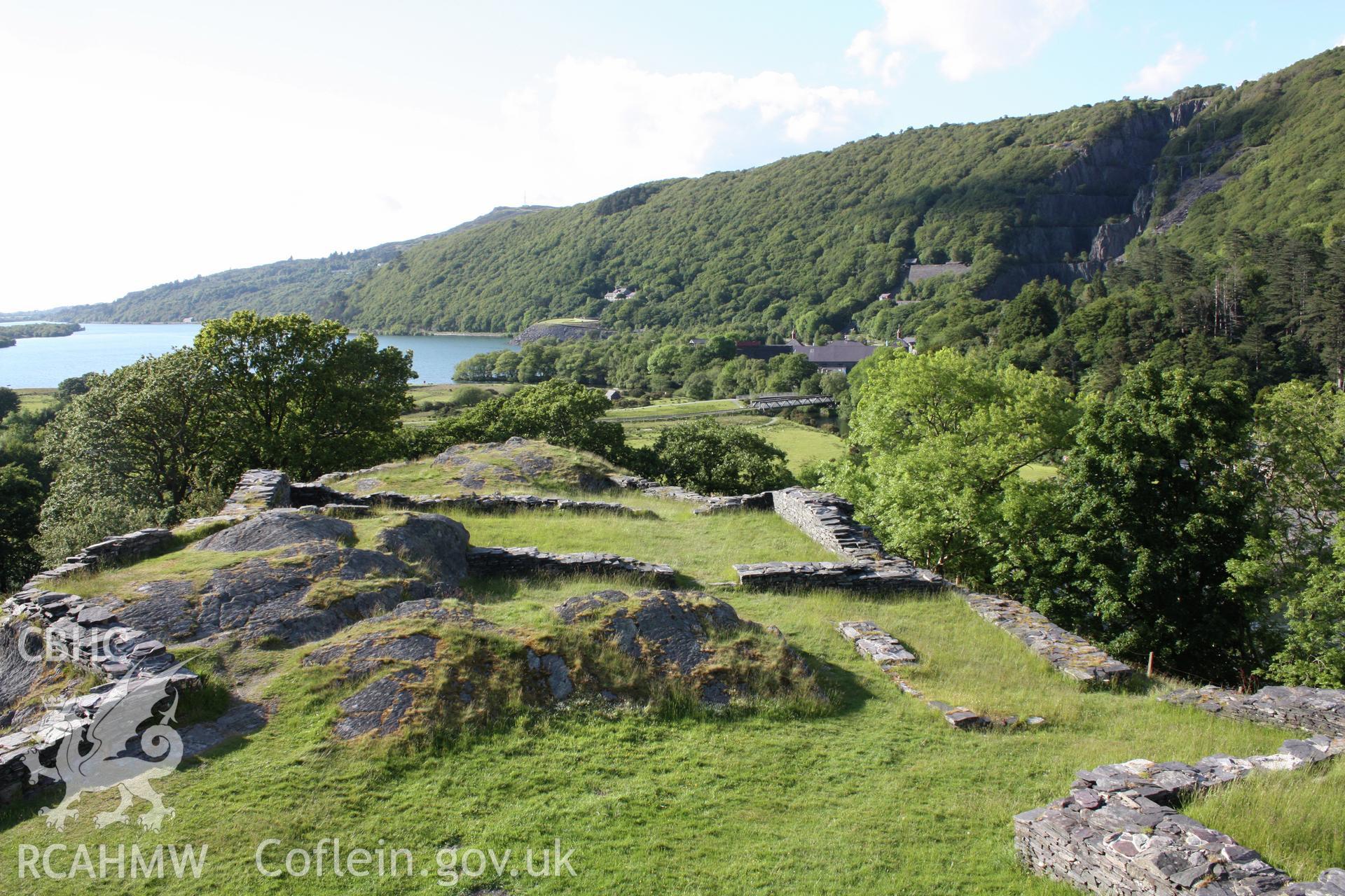 Dolbadarn Castle. Keep interior, showing beam holes for two main floor levels with basement below.