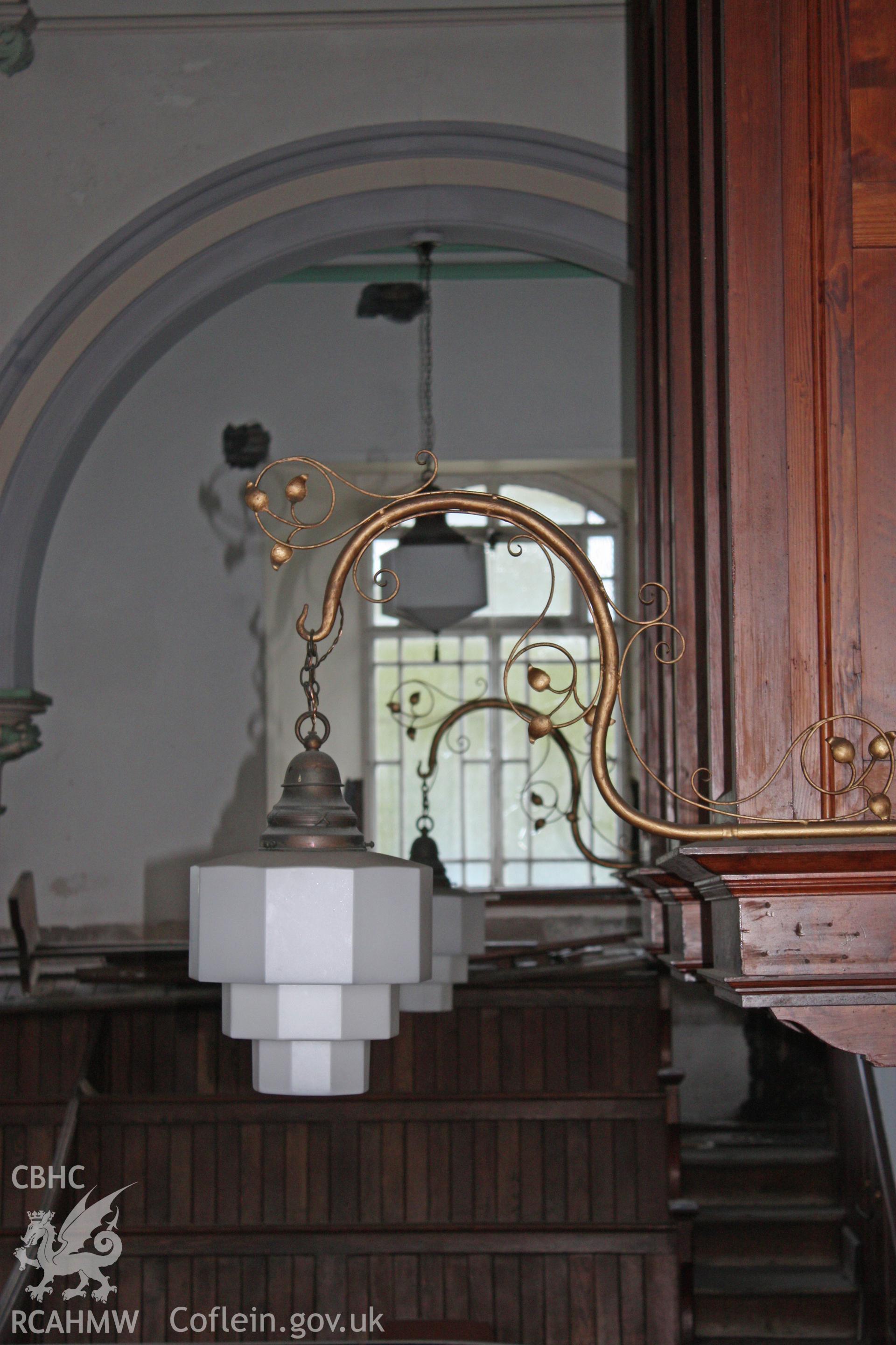 Detail of light over pulpit