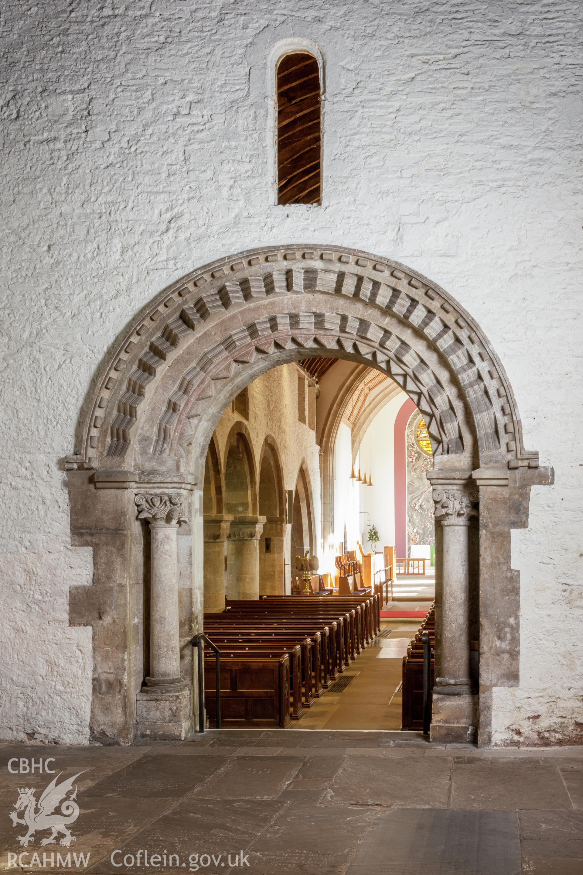 Decorative arch in east wall of Narthex