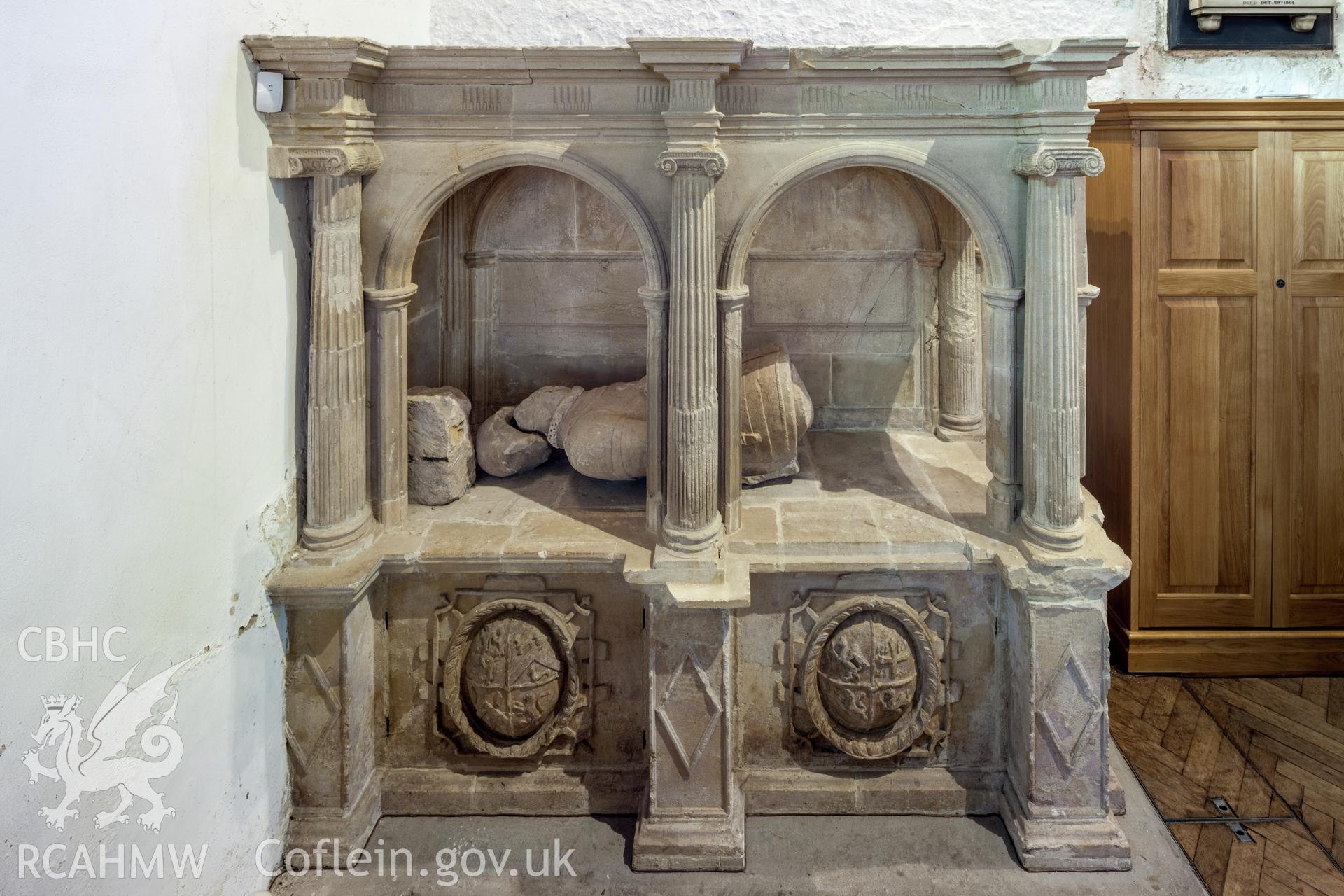 Tomb on the west wall of the south aisle
