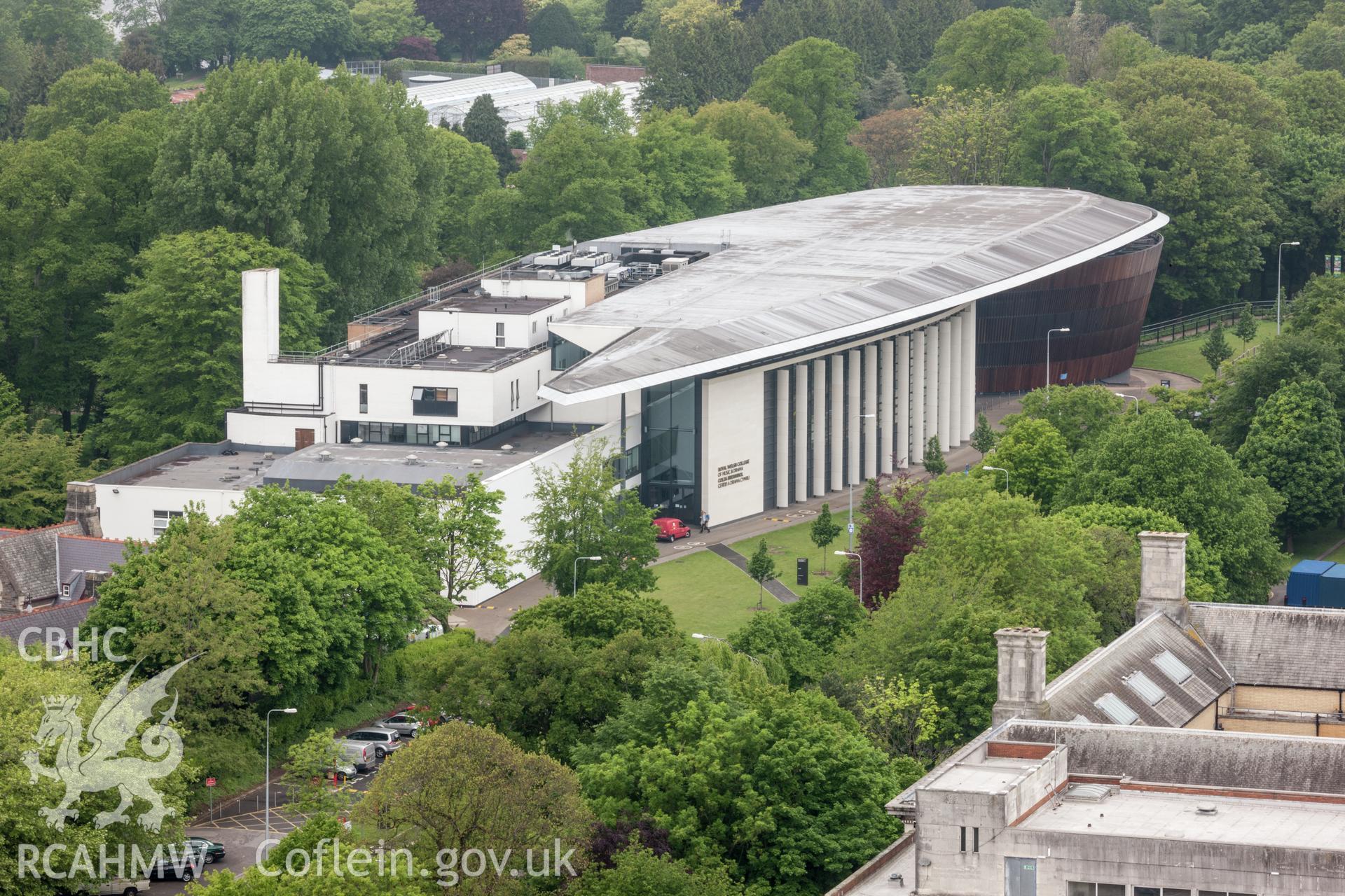 View of the Welsh College of Music and Drama from the roof of the Capital Building