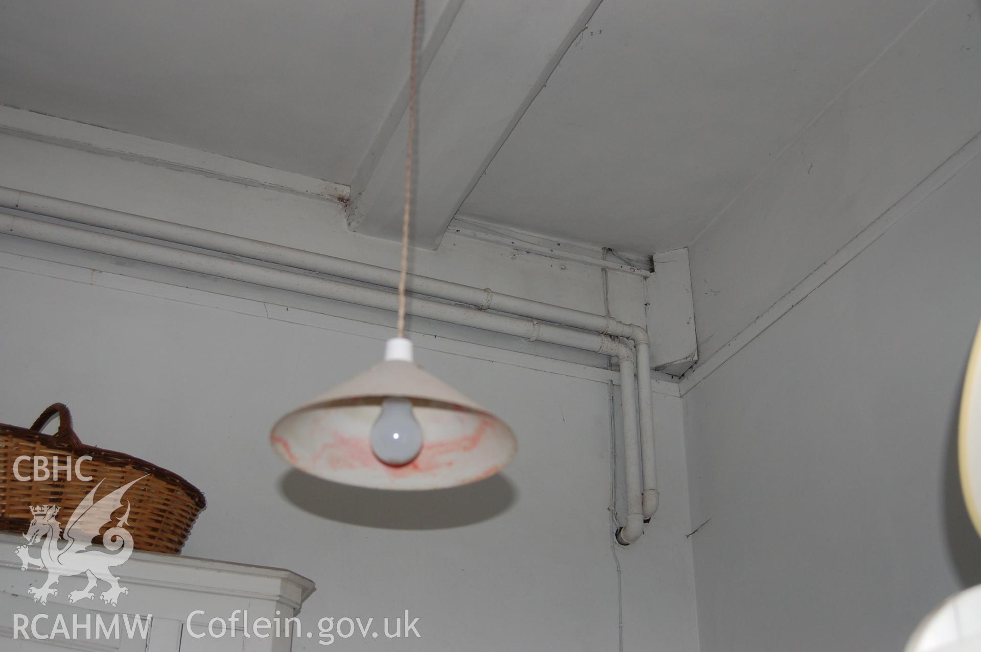 Digital colour photograph showing Iscoyd Park (interior, ceiling and light fitting),  received in the course of Emergency Recording case ref no RCS2/1/2257.