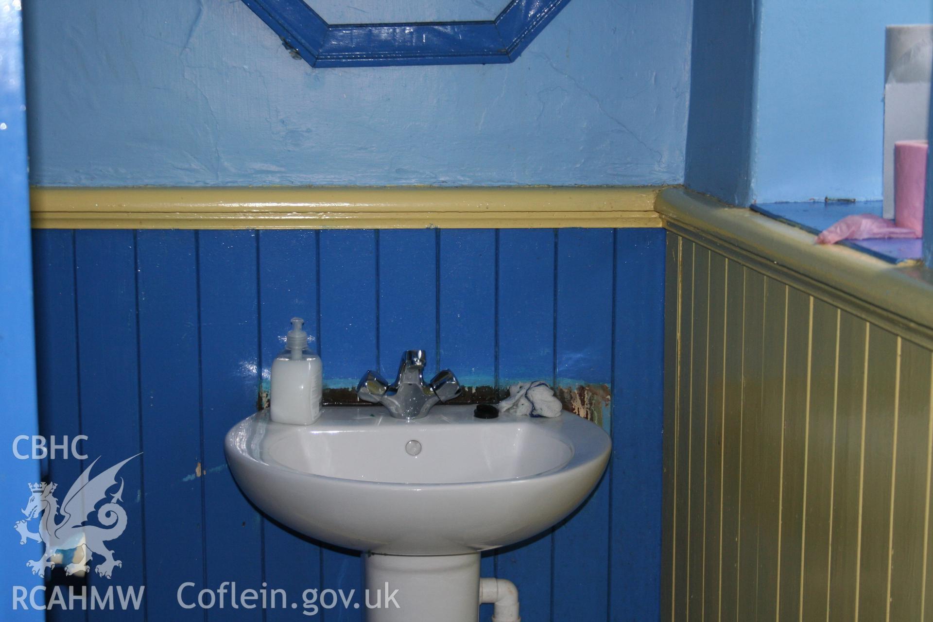 Hanbury Road baptist chapel, Bargoed, digital colour photograph showing bathroom, received in the course of Emergency Recording case ref no RCS2/1/2247.