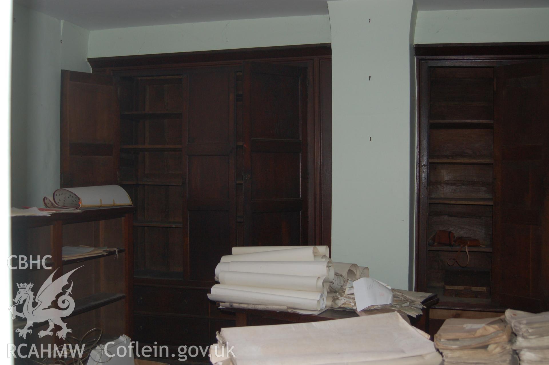 Digital colour photograph showing Iscoyd Park (interior, wooden cupboards),  received in the course of Emergency Recording case ref no RCS2/1/2257.