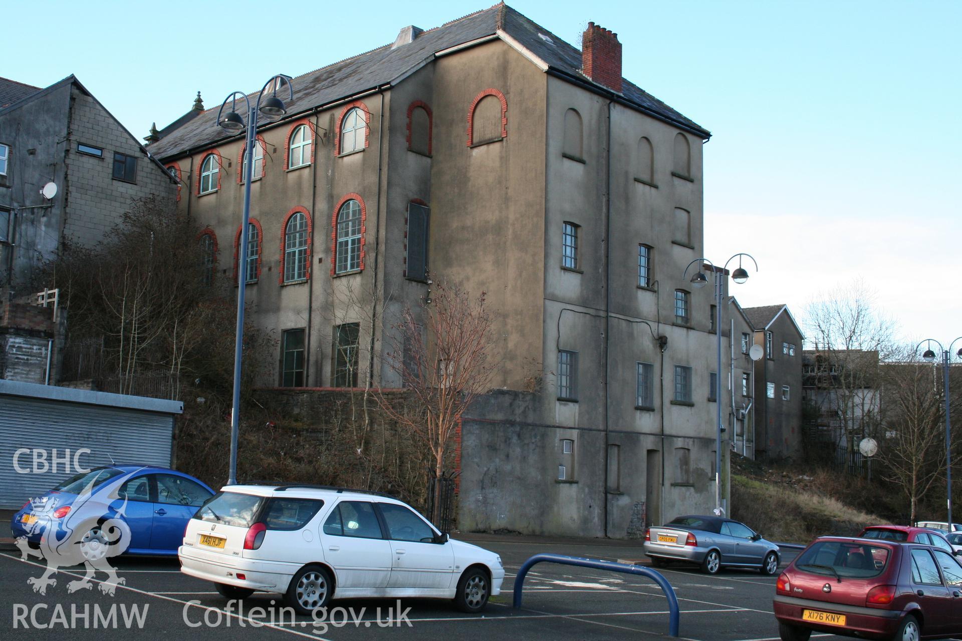 Hanbury Road baptist chapel, Bargoed, digital colour photograph showing exterior - rear, received in the course of Emergency Recording case ref no RCS2/1/2247.