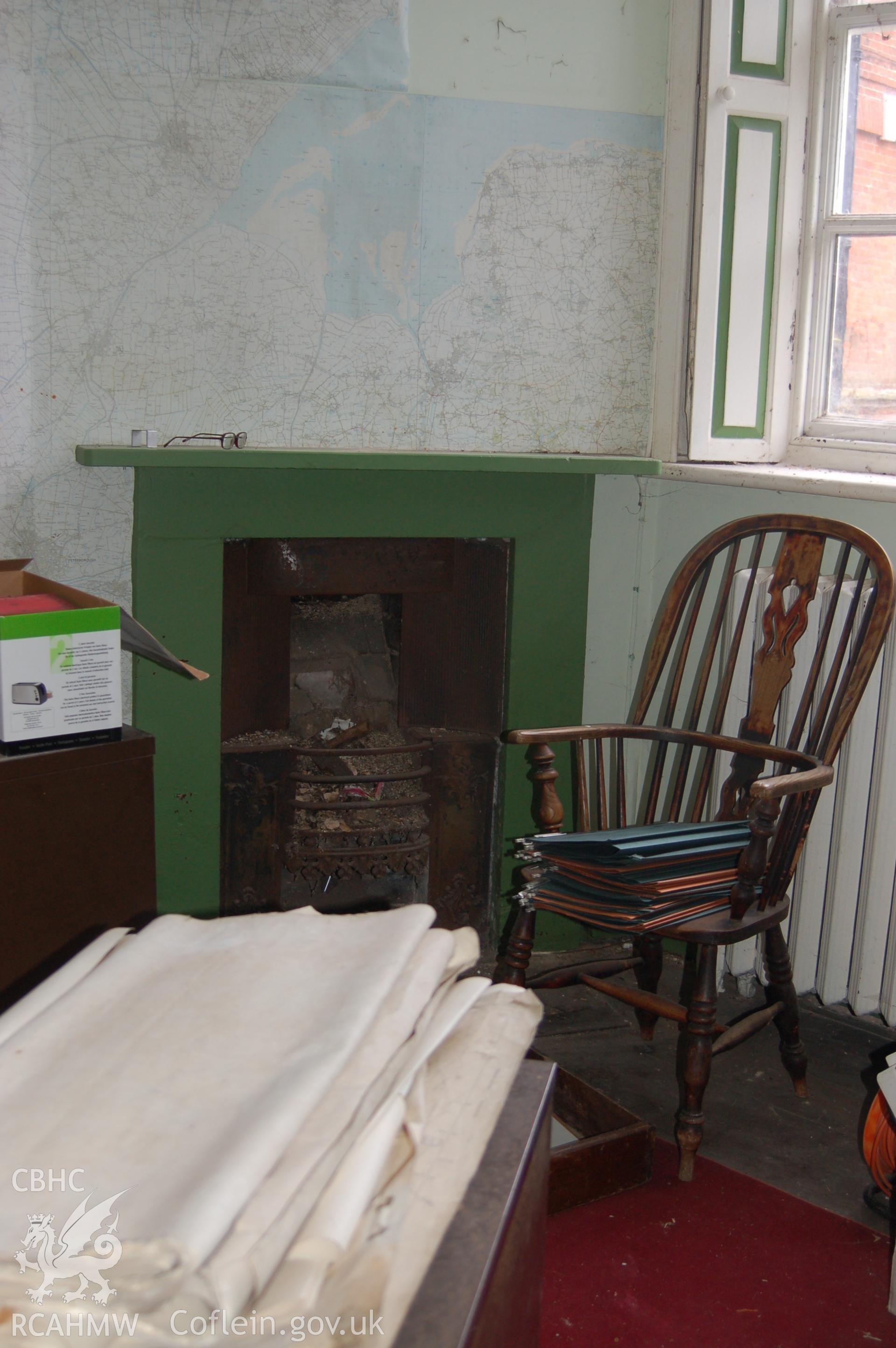 Digital colour photograph showing Iscoyd Park (interior, fireplace),  received in the course of Emergency Recording case ref no RCS2/1/2257.