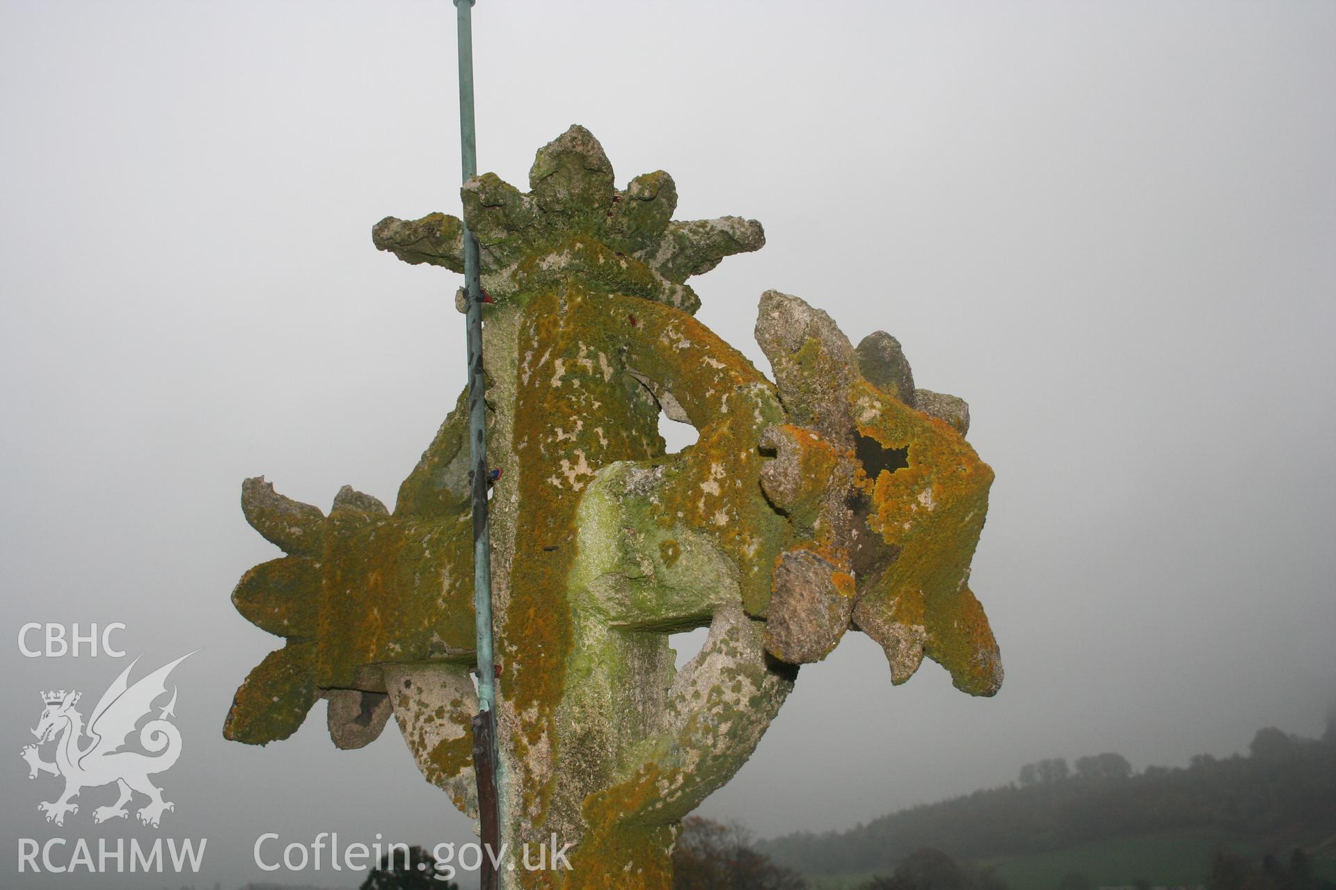 Sculptural detail on the Cornewall Lewis Memorial at New Radnor, taken by Cy Griffiths of Powys County Council, November 2011