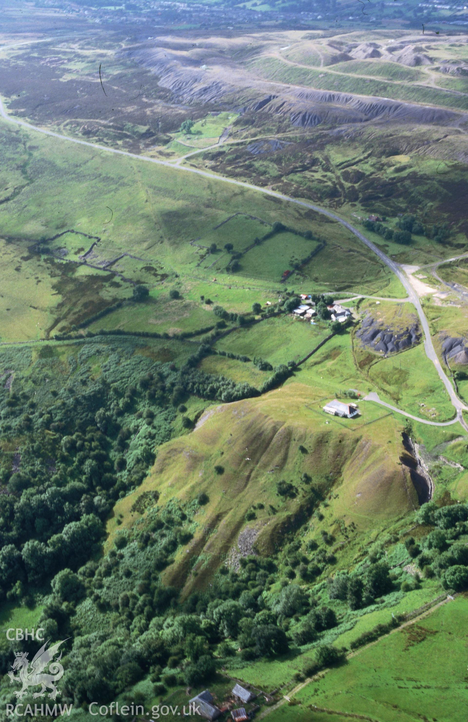 Slide of RCAHMW colour oblique aerial photograph of Pwll Du Landscape, Blaenavon, taken by C.R. Musson, 24/7/1998.