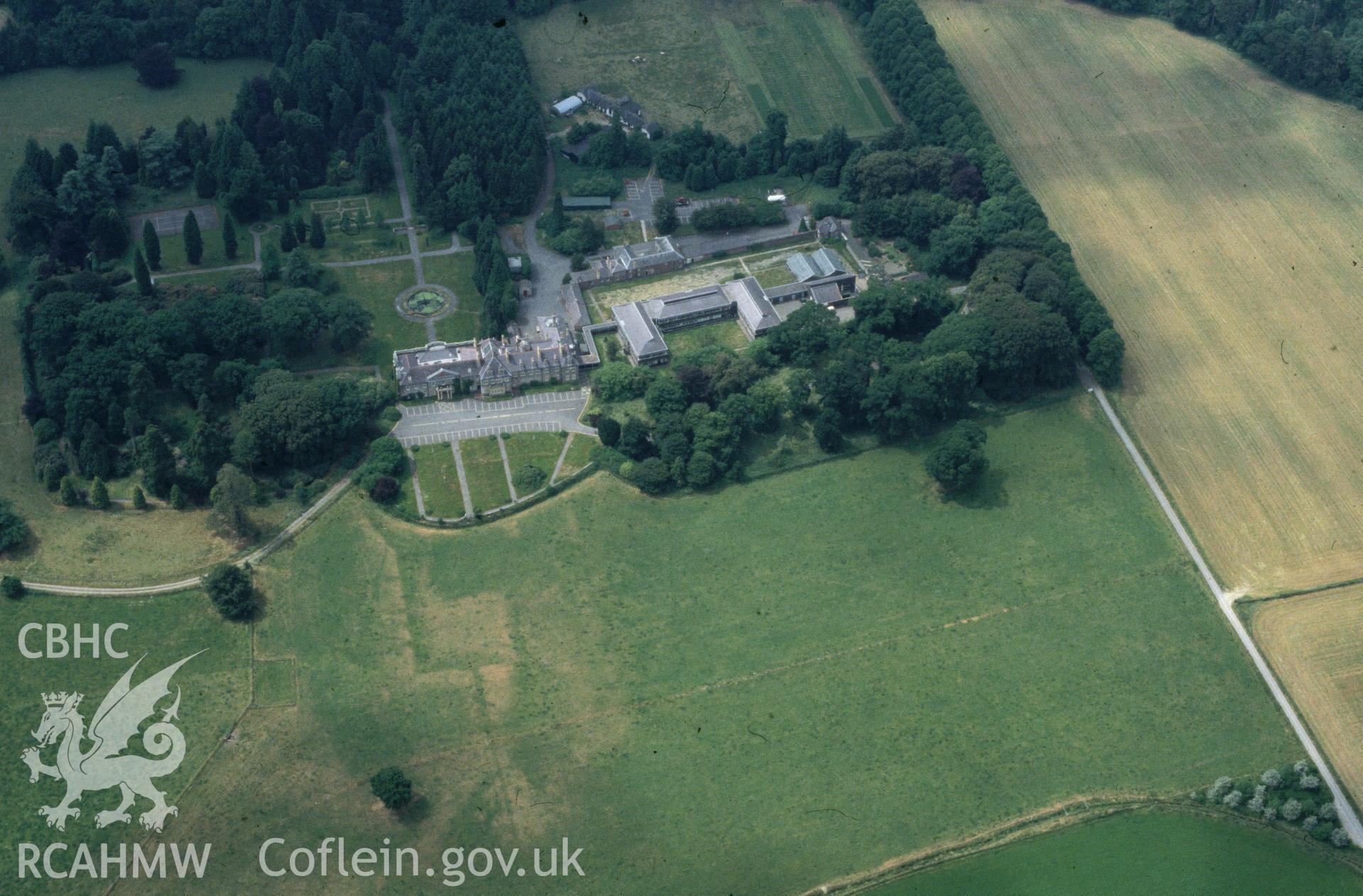 RCAHMW colour oblique aerial photograph of Trawsgoed Mansion taken on 02/07/1995 by C.R. Musson