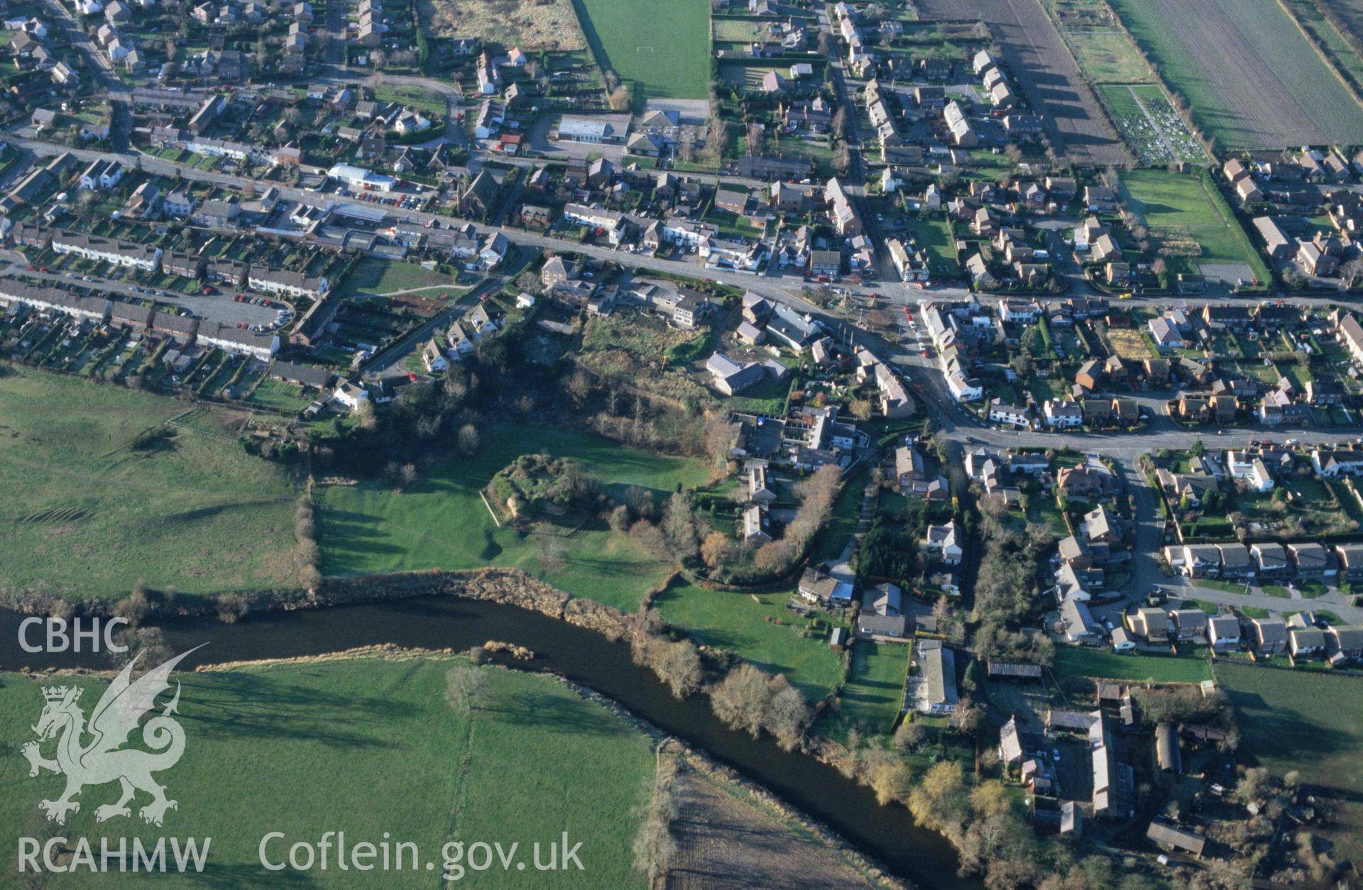 Slide of RCAHMW colour oblique aerial photograph of Holt, taken by C.R. Musson, 22/12/1996.