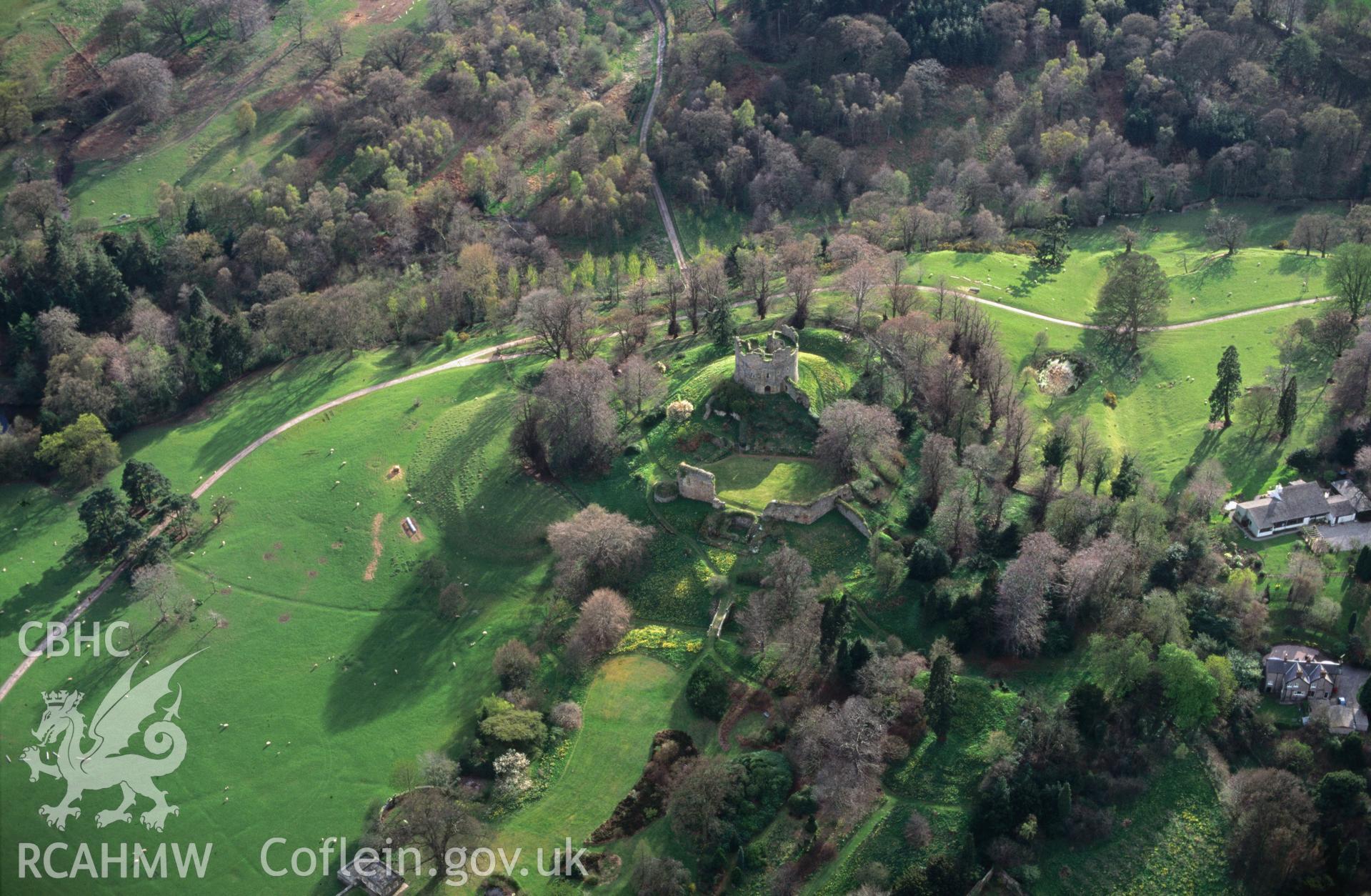 RCAHMW colour oblique aerial photograph of Hawarden Castle taken on 07/04/1995 by C.R. Musson